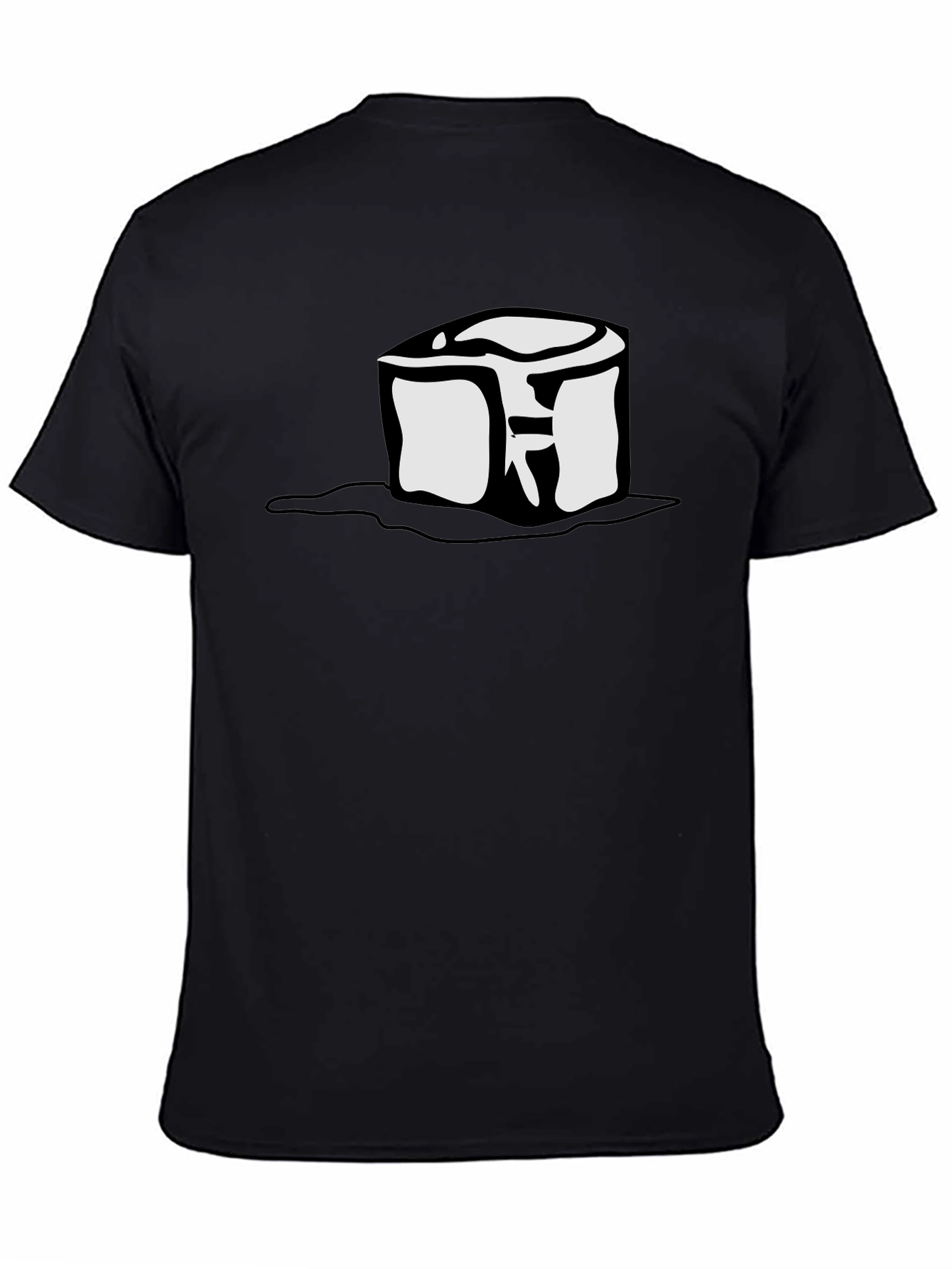 Black Cool Graphic Tee - Ice Cube Melting Design view 4