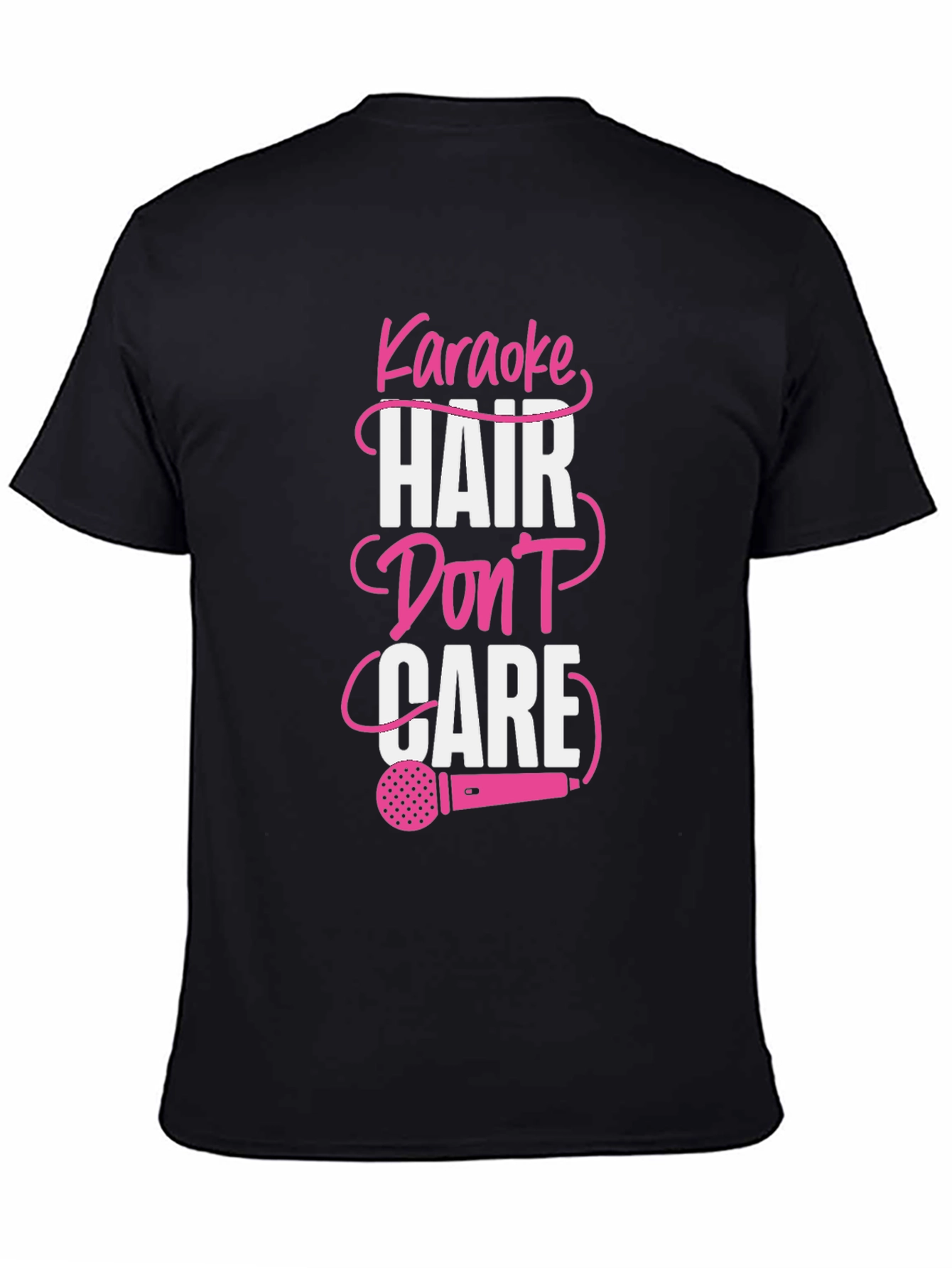 Black Karaoke Hair Don't Care Graphic Tee view 4