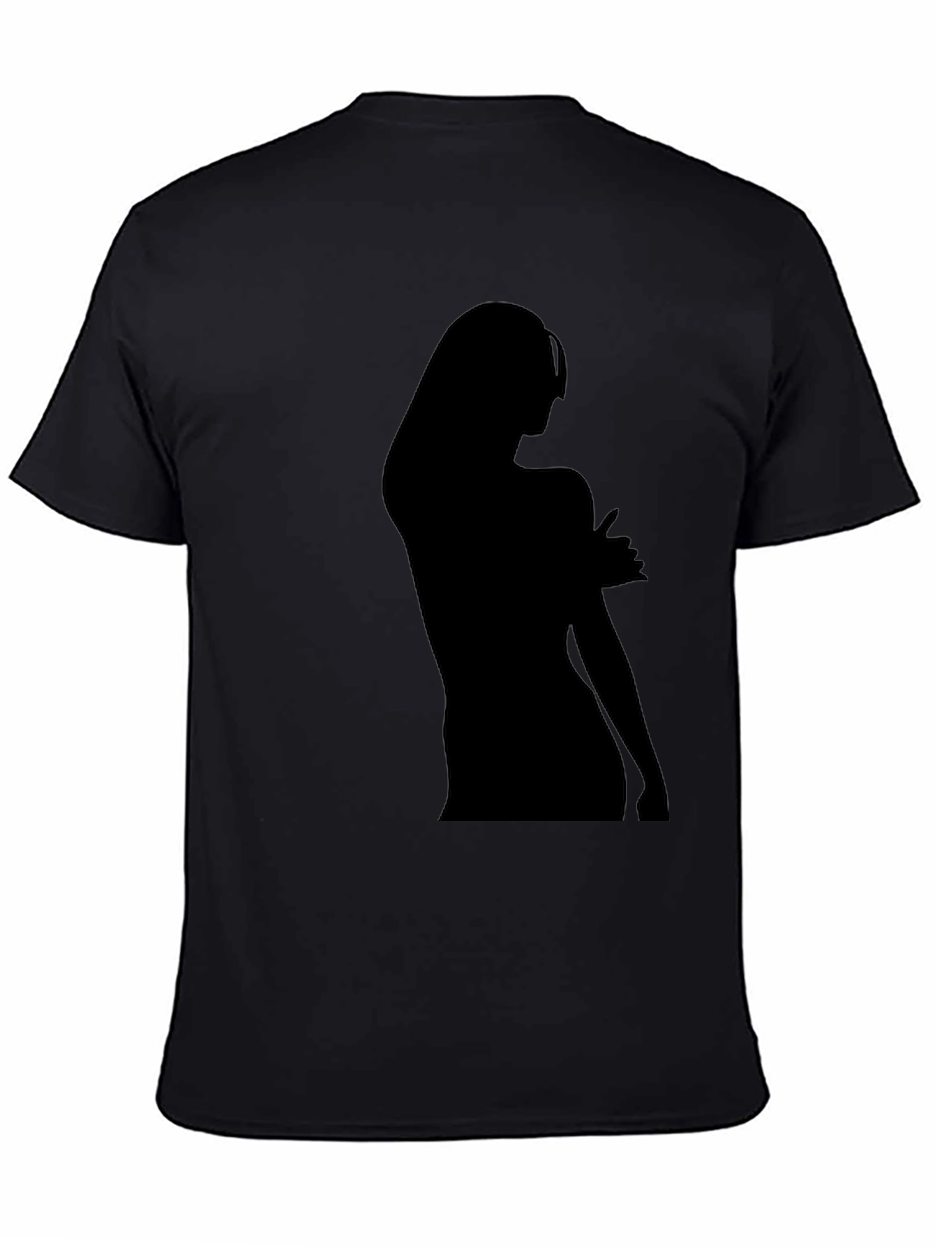Black Silhouette Graphic Tee - Black Cotton Blend view 4
