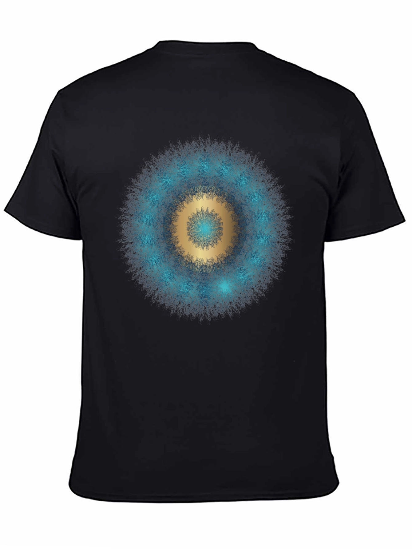 Black Cosmic Mandala Graphic T-Shirt - Black view 4