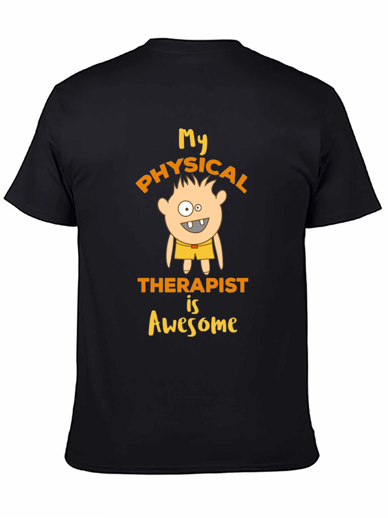 Black My Physical Therapist is Awesome T-Shirt view 4