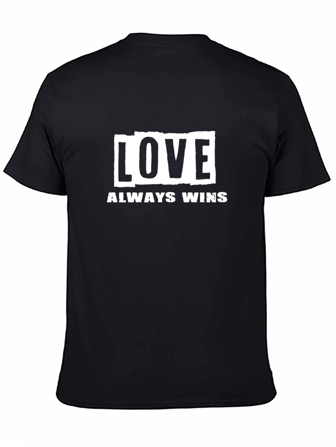 Black Love Always Wins Graphic Tee - Black Casual T-Shirt view 4