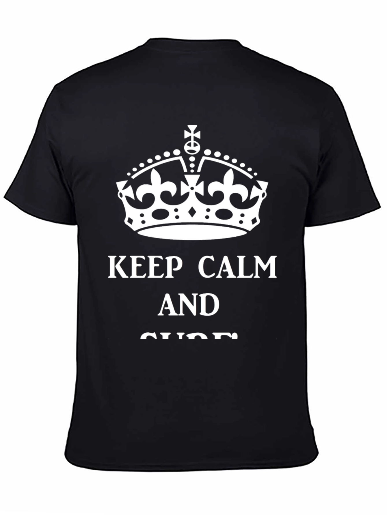 Black Keep Calm Graphic Tee - Black Cotton Blend view 4