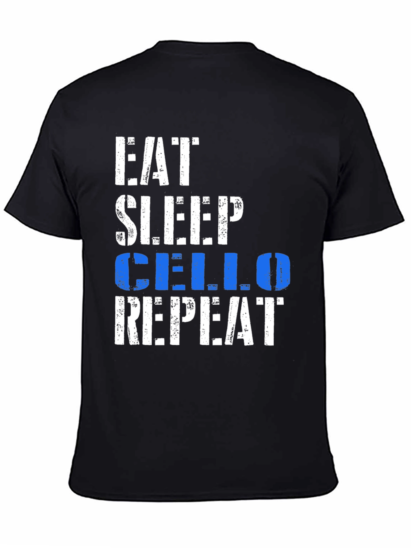 Black Eat Sleep Cello Repeat Black Graphic Tee view 4