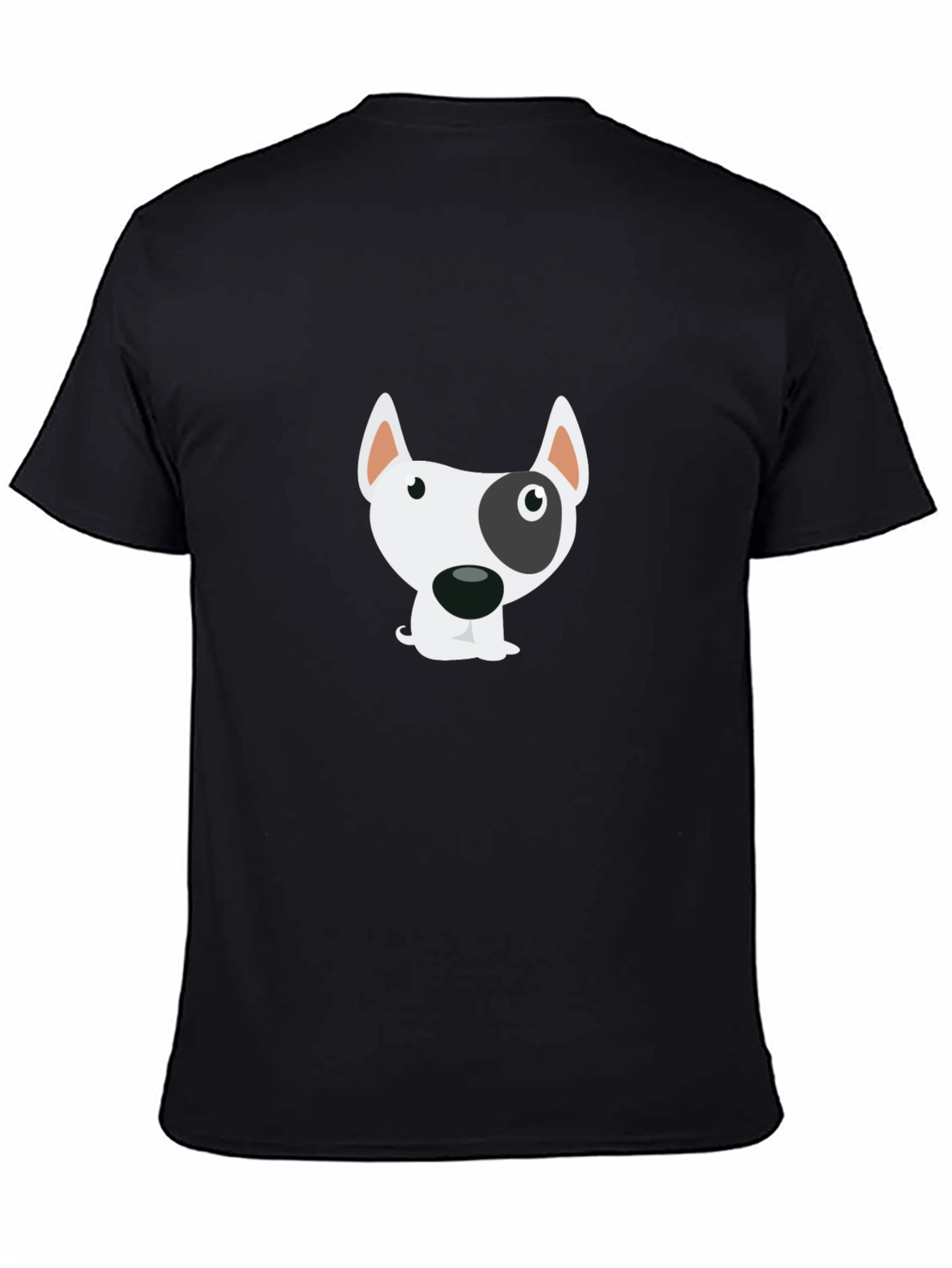Black Cartoon Dog Graphic Black T-Shirt view 4