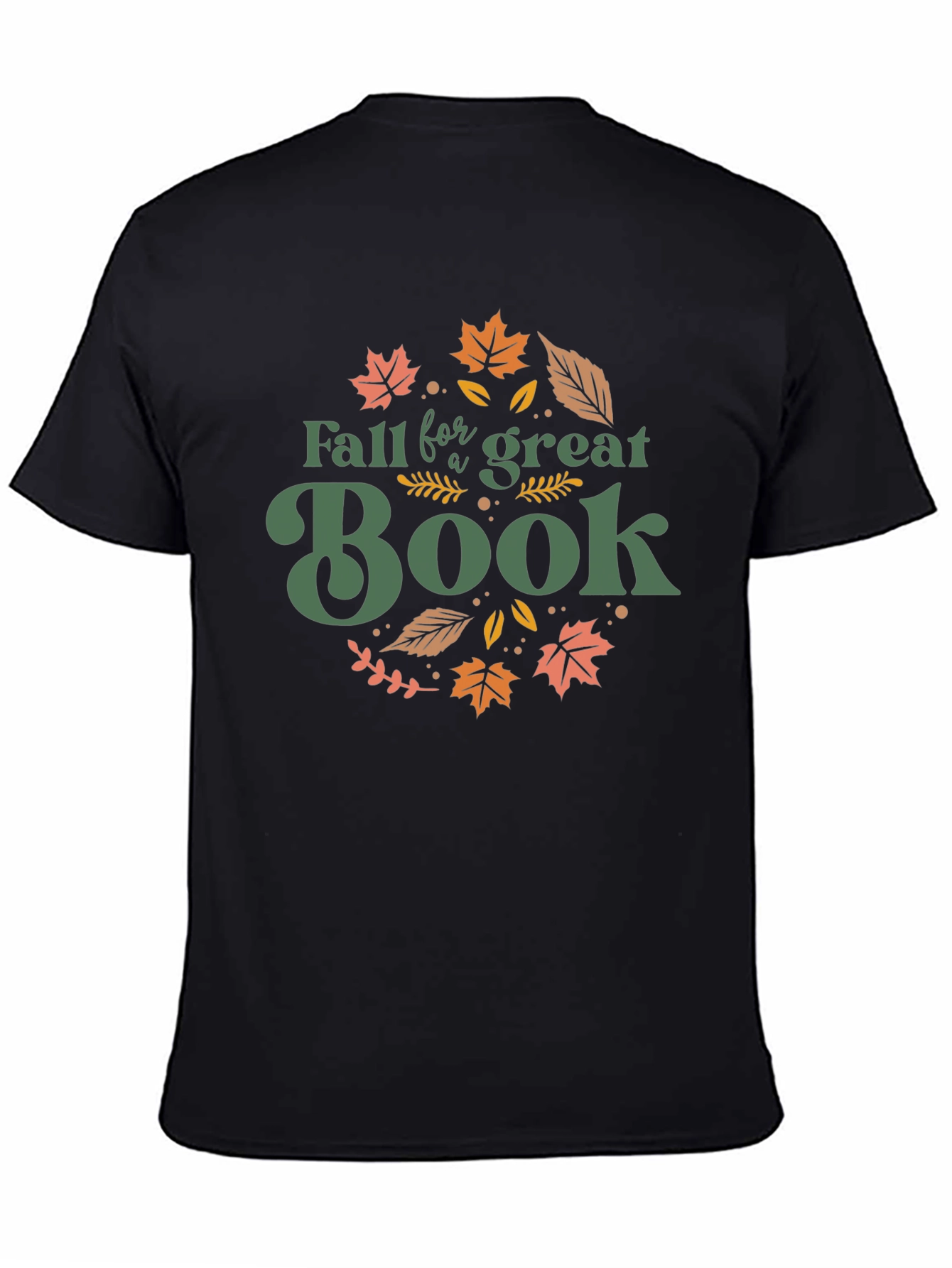 Black Fall for a Great Book T-Shirt view 4