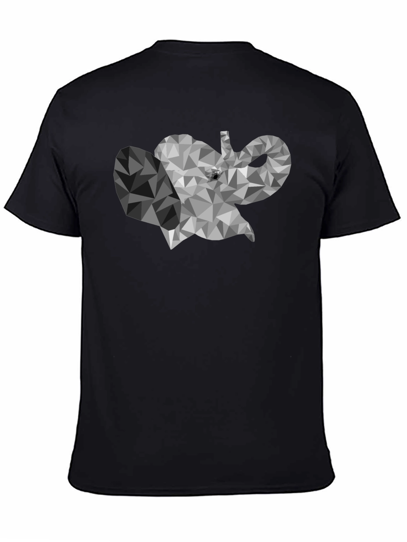 Black Geometric Elephant Graphic T-Shirt - Modern Style view 4