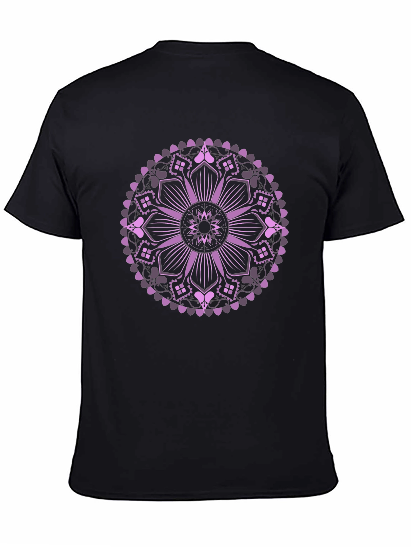 Black Mandala Graphic Print Black T-Shirt view 4