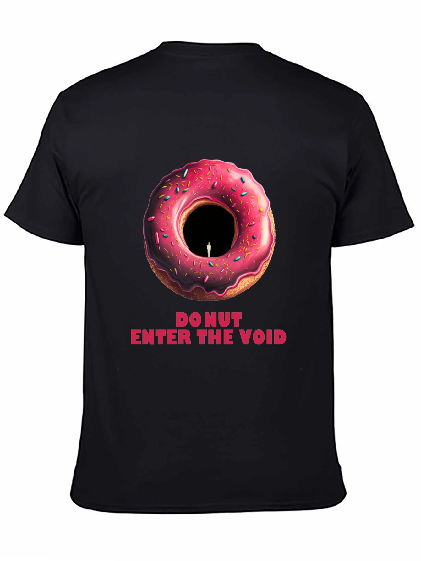 Black Donut Enter the Void T-Shirt - Unique Graphic Tee view 4