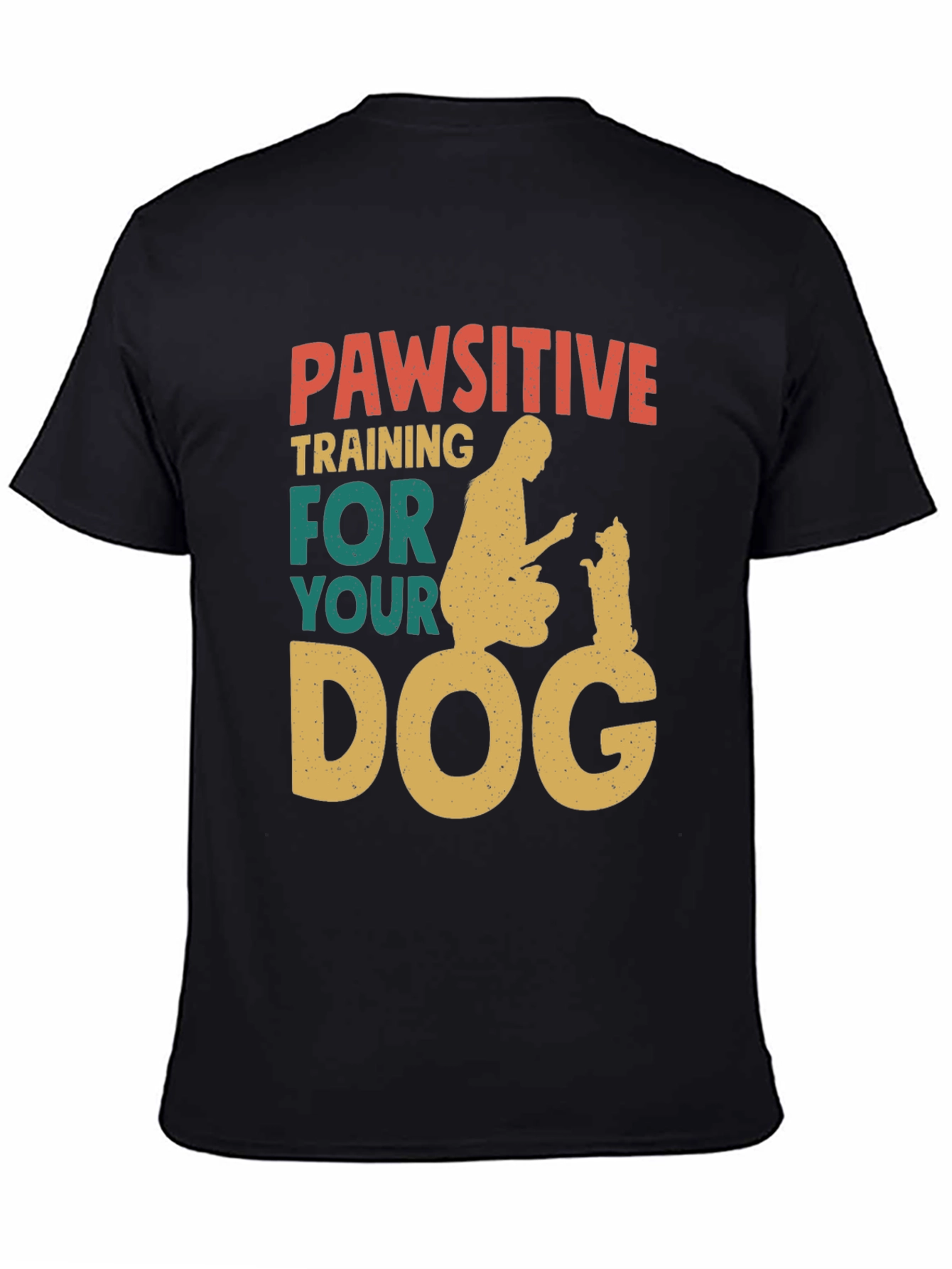 Black Pawsitive Dog Training T-Shirt view 4