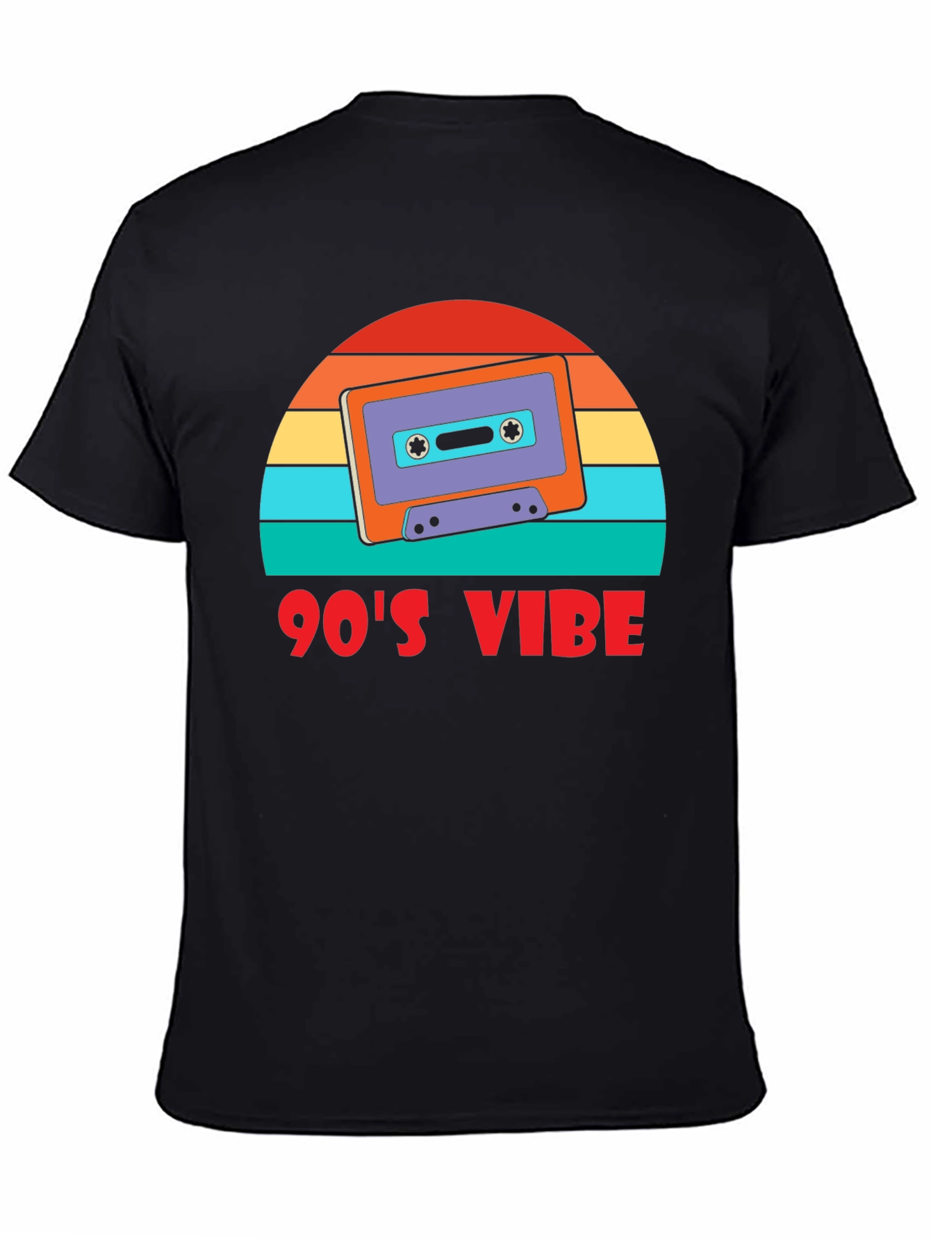 Black 90's Vibe Retro Cassette T-Shirt view 4
