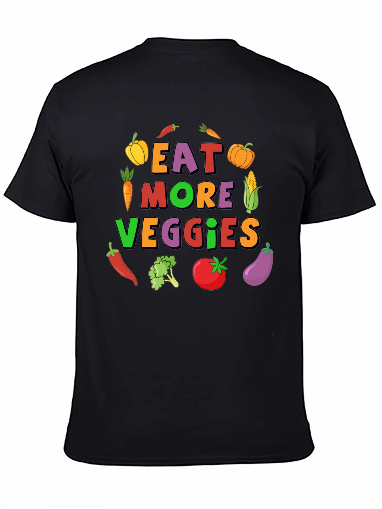 Black Eat More Veggies Graphic Tee view 4