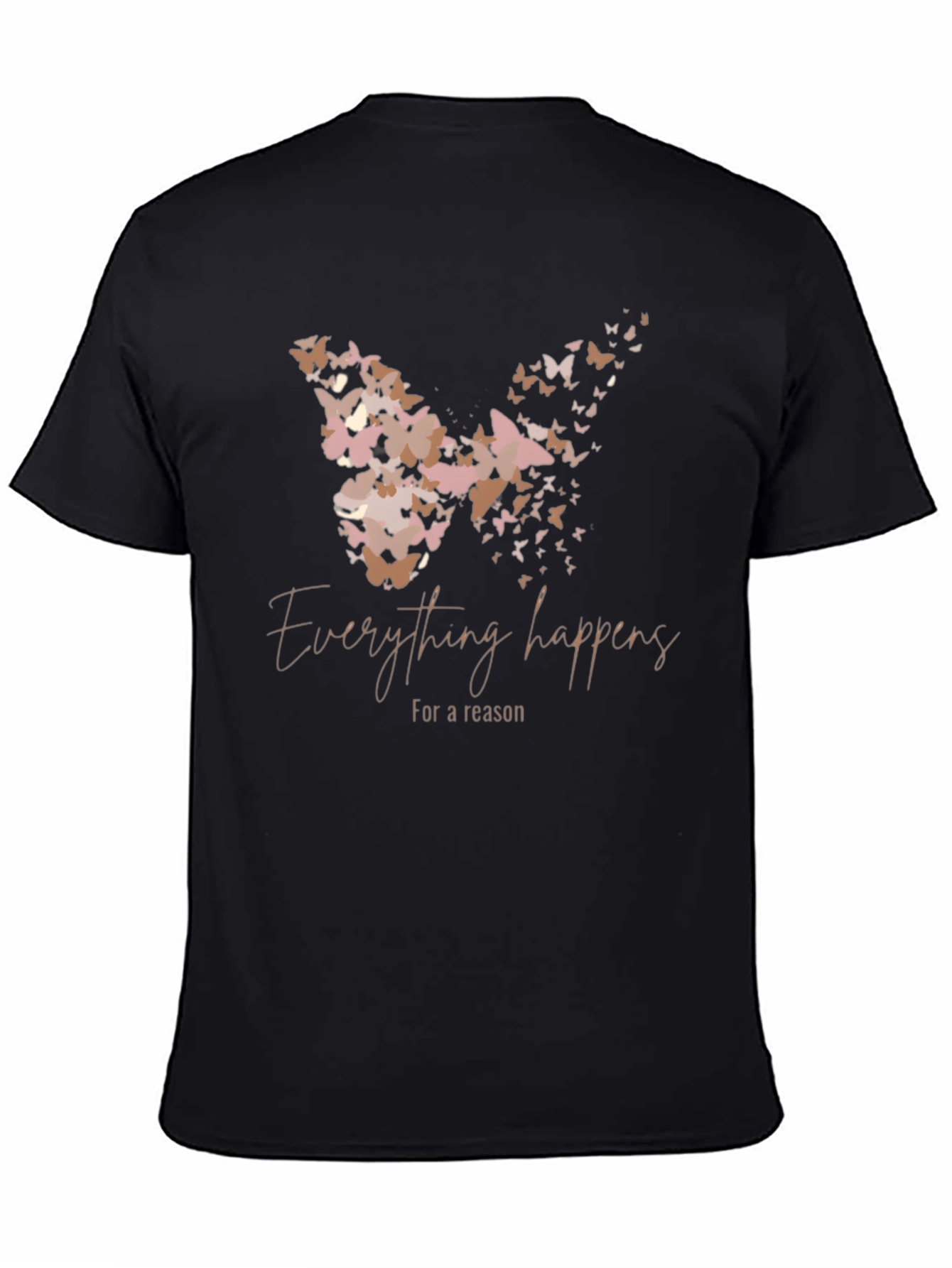 Black Butterfly Effect T-Shirt: Everything Happens for a Reason view 4