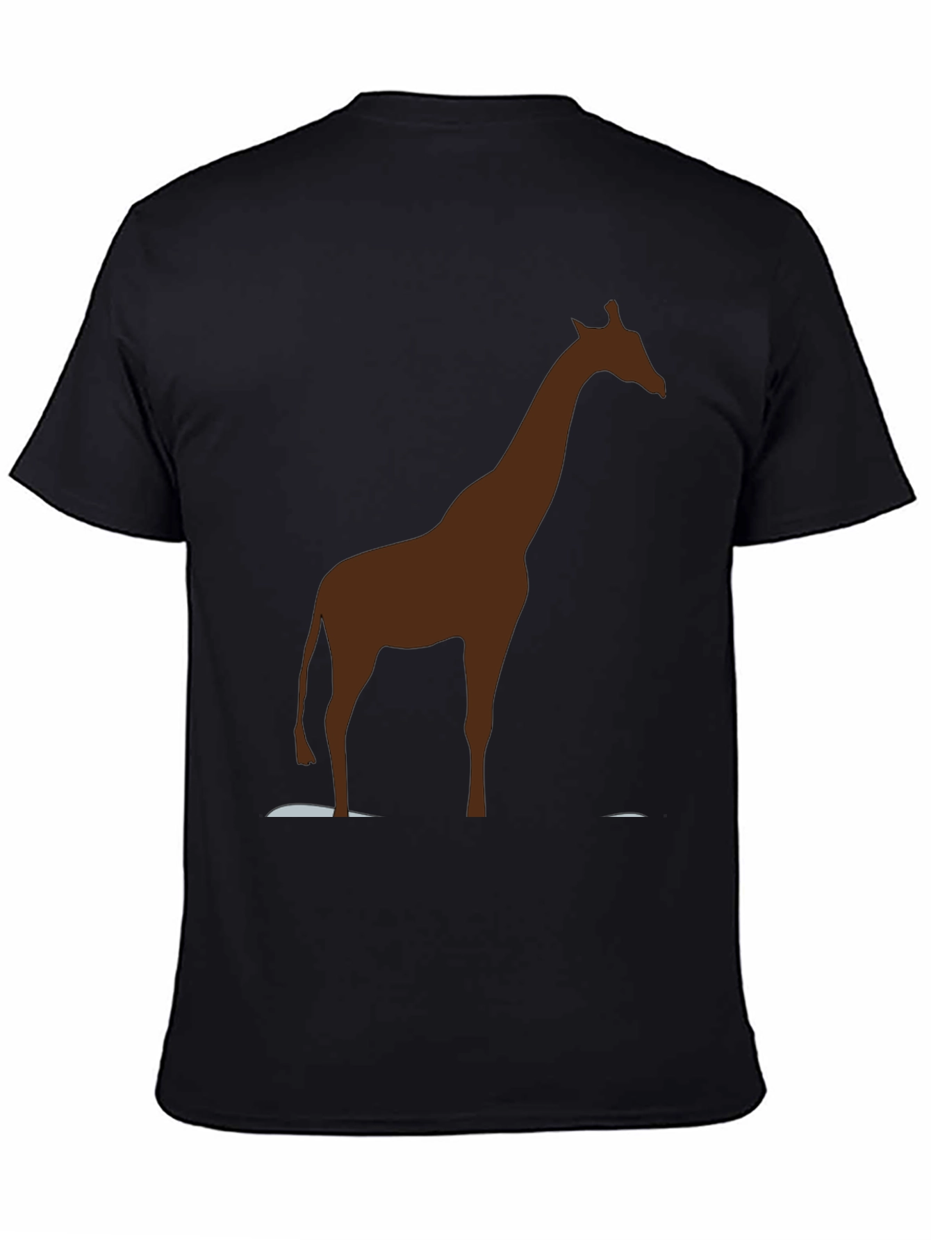 Black Giraffe Silhouette Black T-Shirt view 4