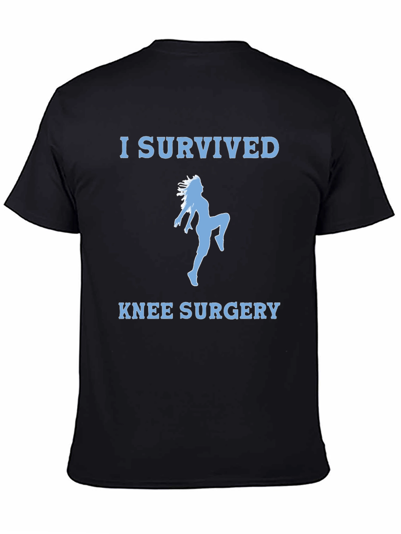 Black I Survived Knee Surgery T-Shirt view 4