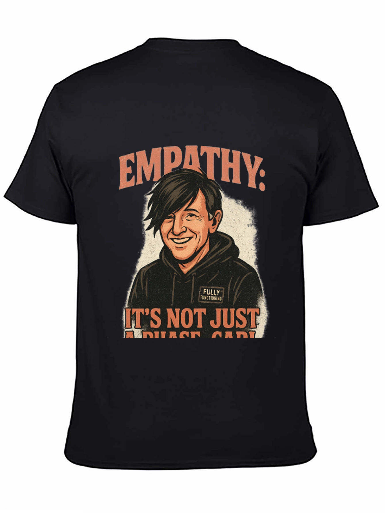 Black Empathy Not a Phase Black Graphic Tee view 4