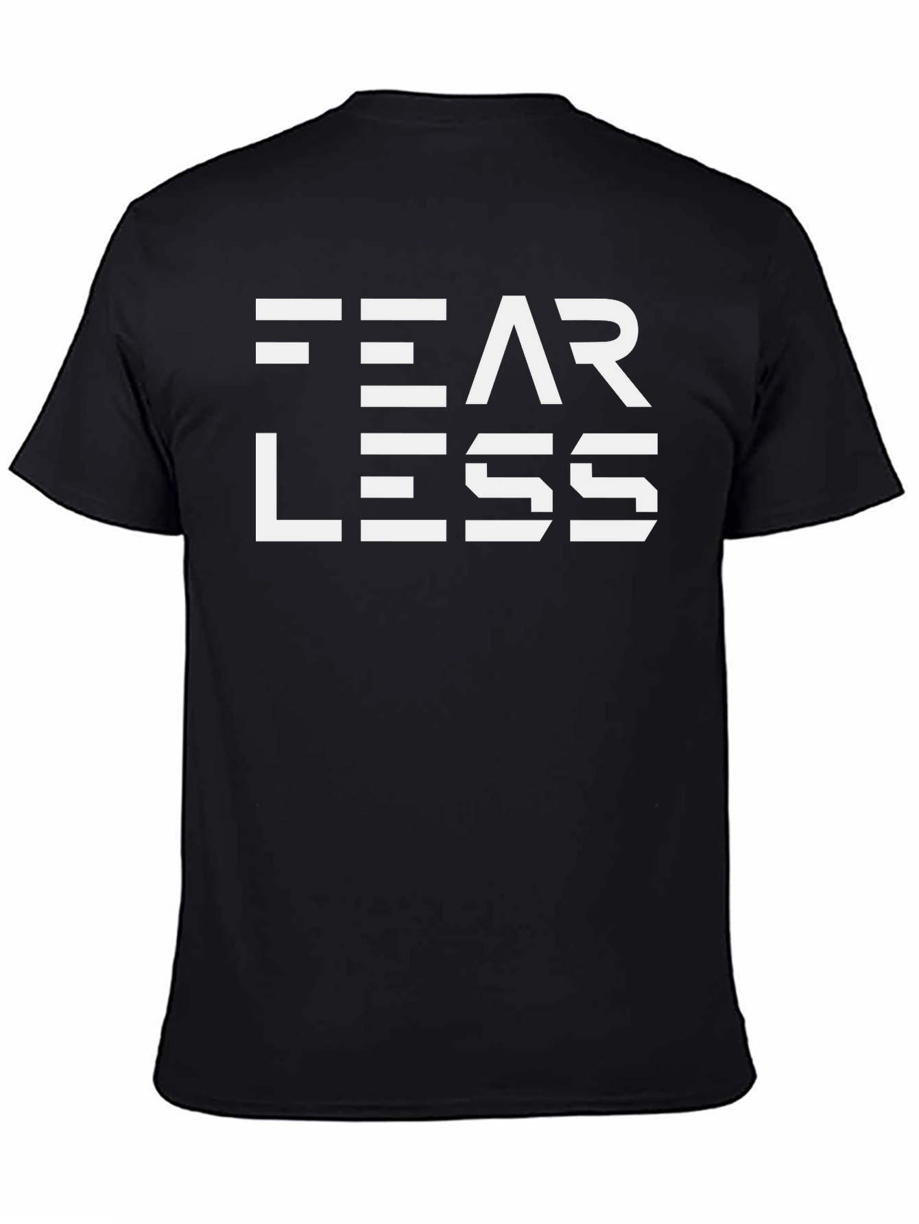 Black Fearless Graphic Tee - Black Cotton T-Shirt view 4