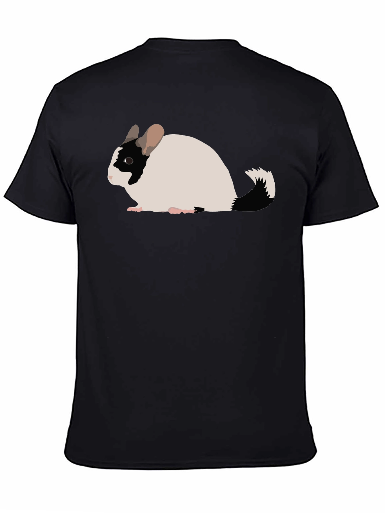 Black Chinchilla Graphic Tee - Cute Rodent Shirt view 4