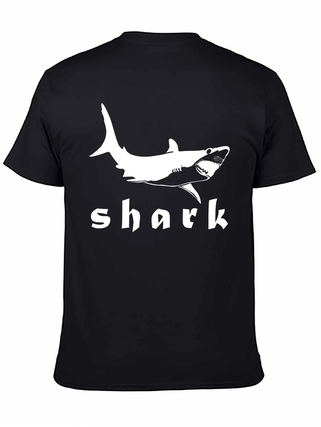 Black Shark Graphic Print Black T-Shirt view 4