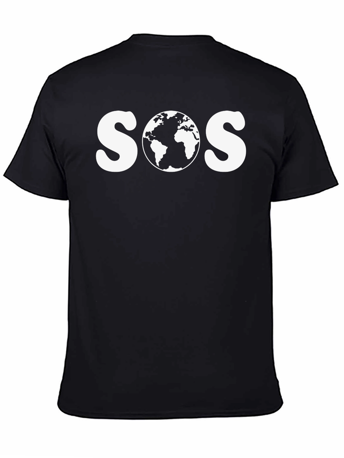 Black SOS Earth Graphic Tee - Save Our Planet T-Shirt view 4