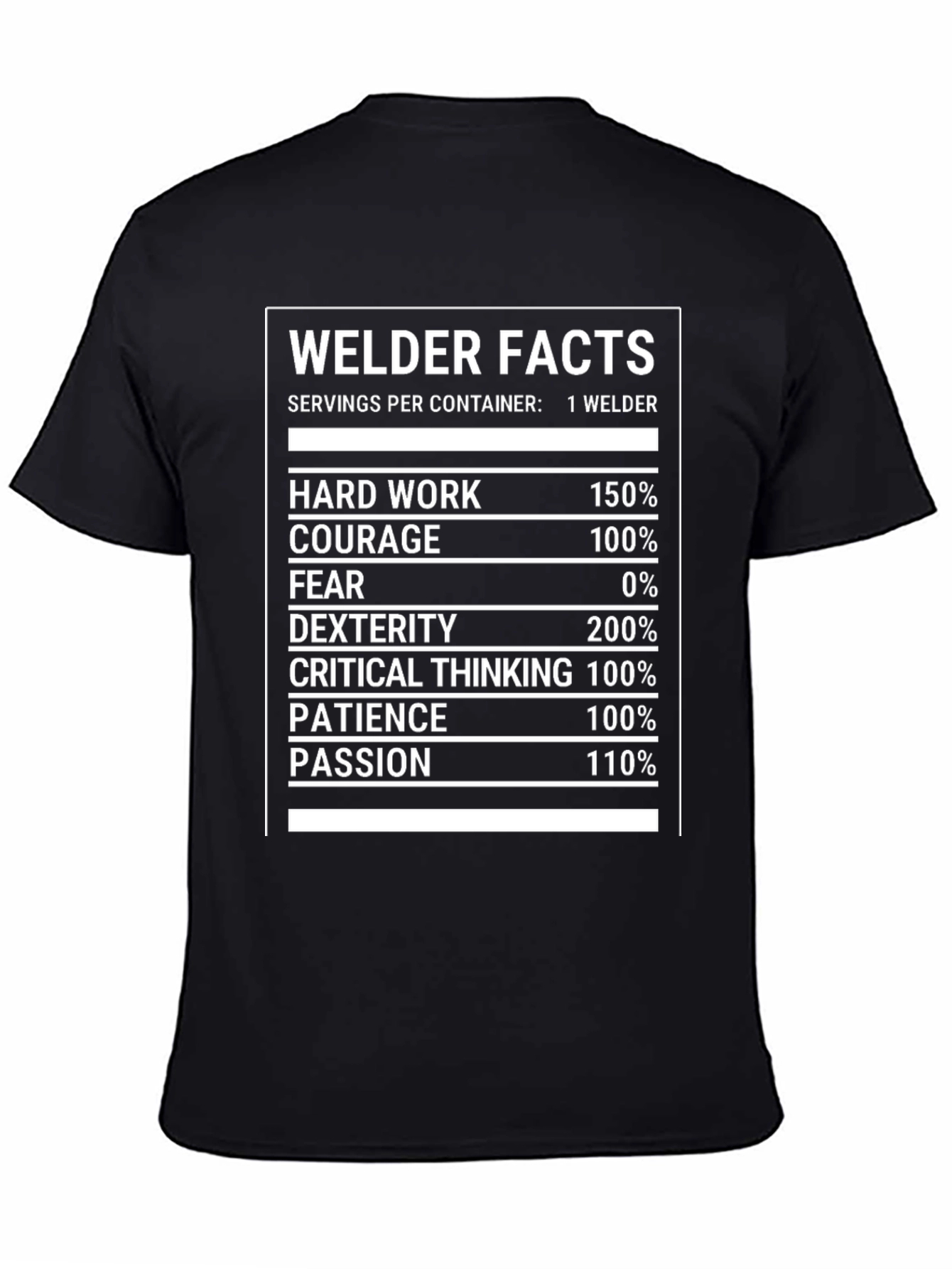 Black Welder Facts Graphic Tee - Black view 4