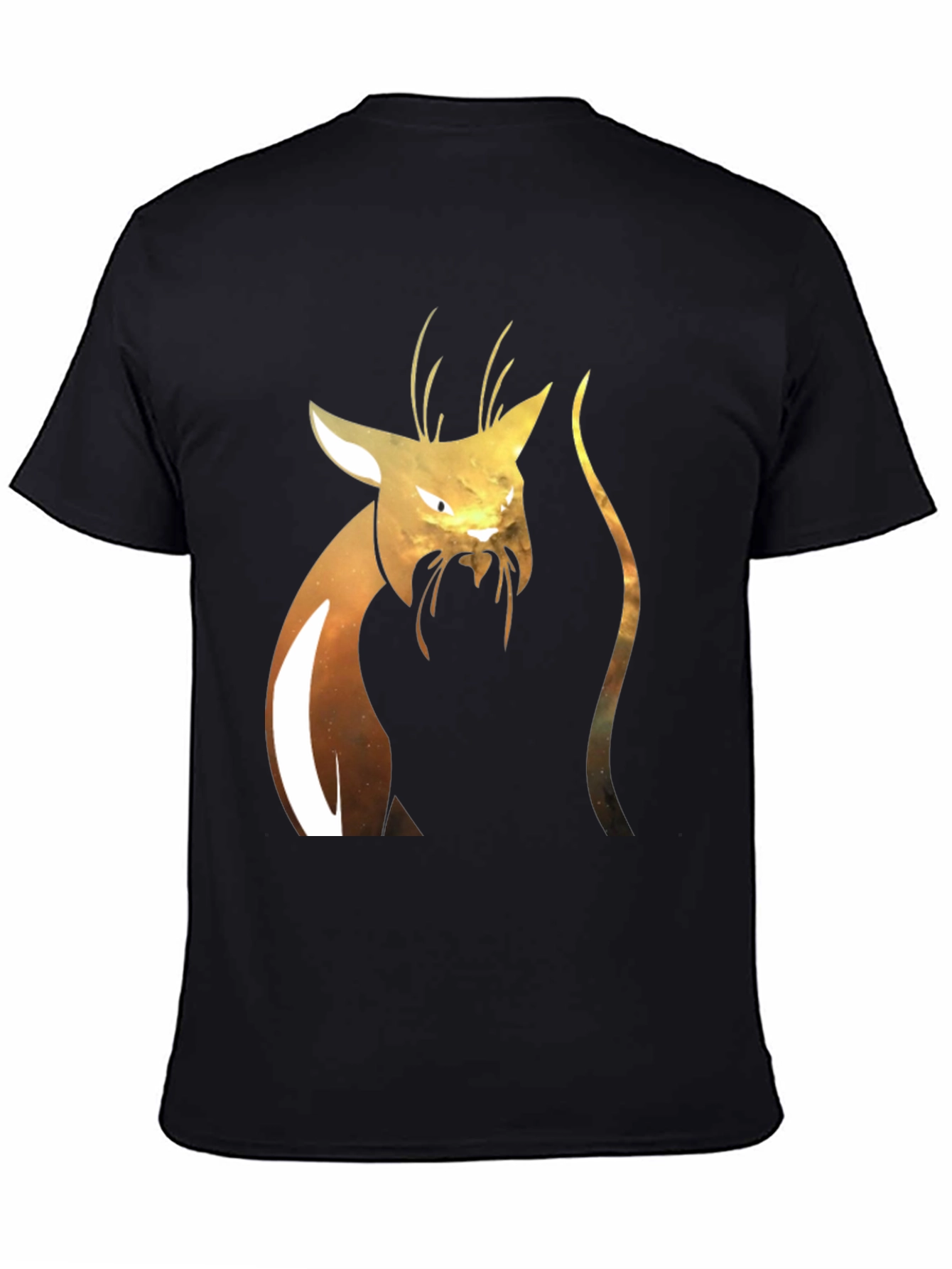 Black Abstract Cat Graphic T-Shirt view 4