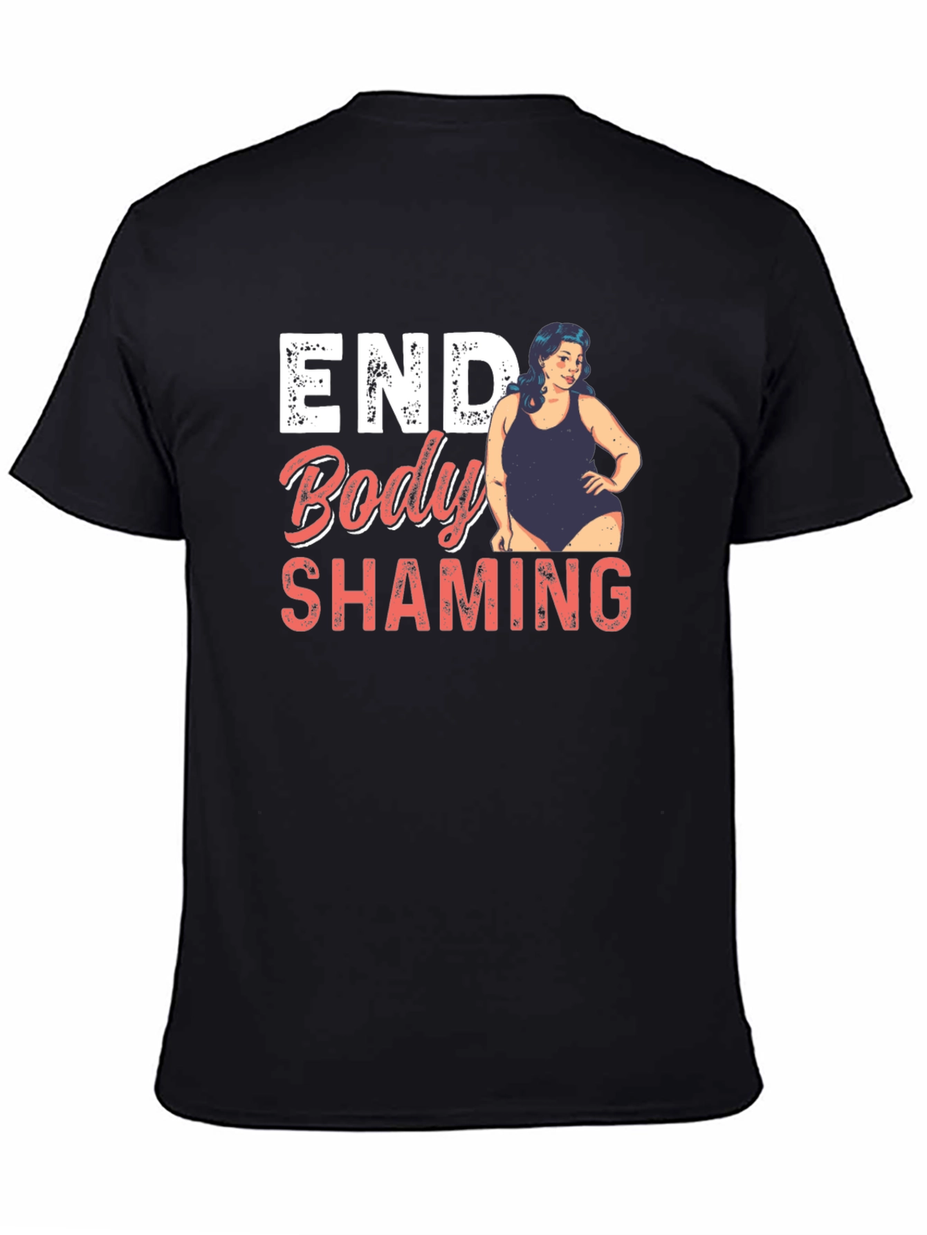 Black End Body Shaming Graphic Tee - Empowering Black T-Shirt view 4