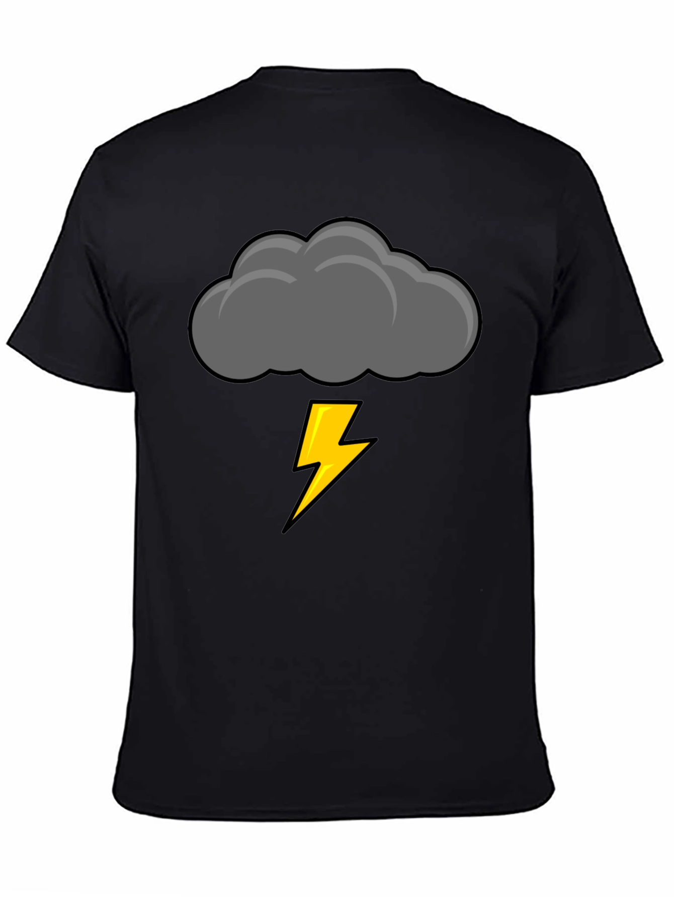 Black Storm Cloud Lightning Bolt Graphic Tee view 4
