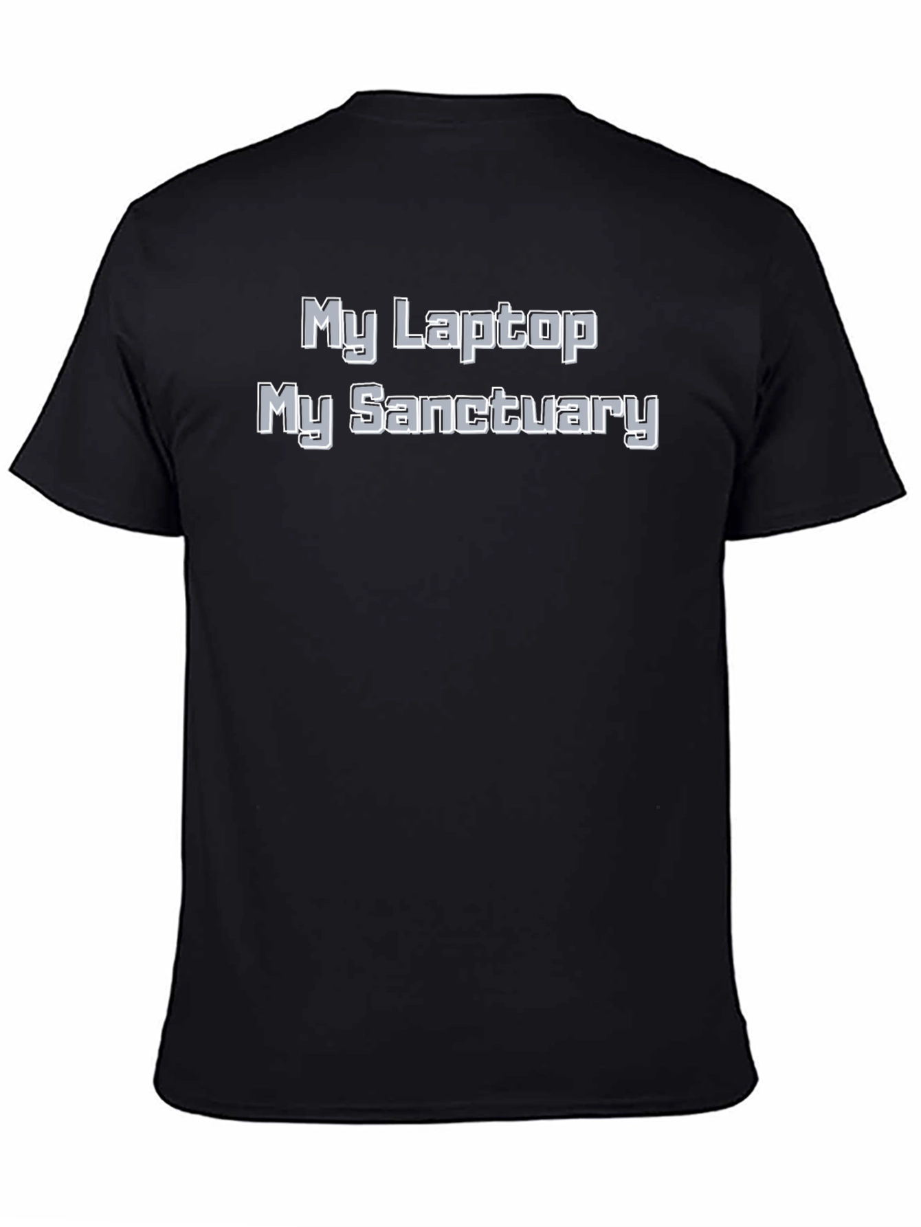 Black My Laptop My Sanctuary Black T-Shirt view 4