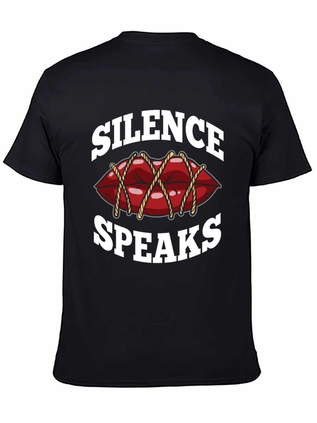 Black Silence Speaks Graphic Tee - Black T-Shirt view 4