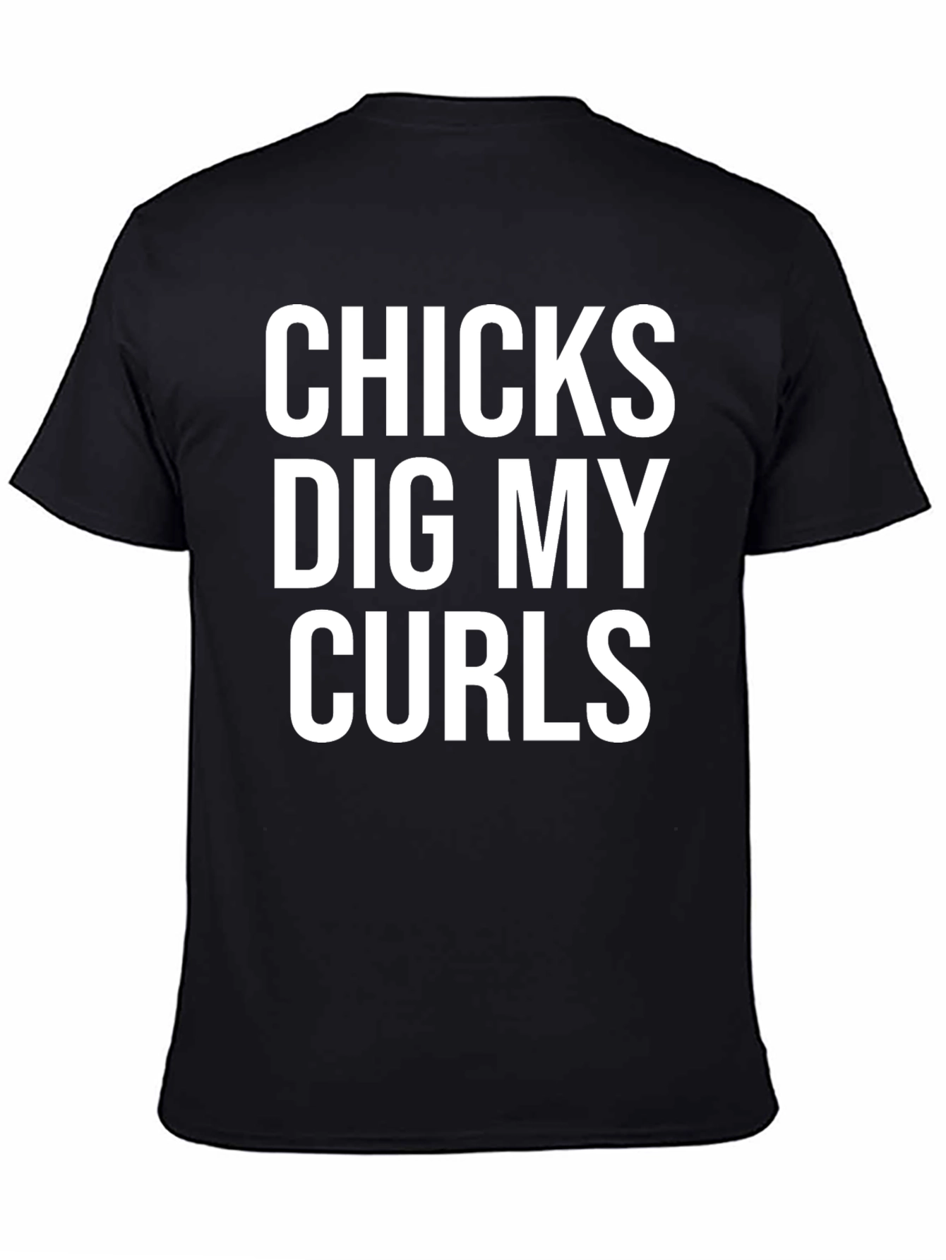 Black Funny Graphic Tee - Chicks Dig My Curls view 4