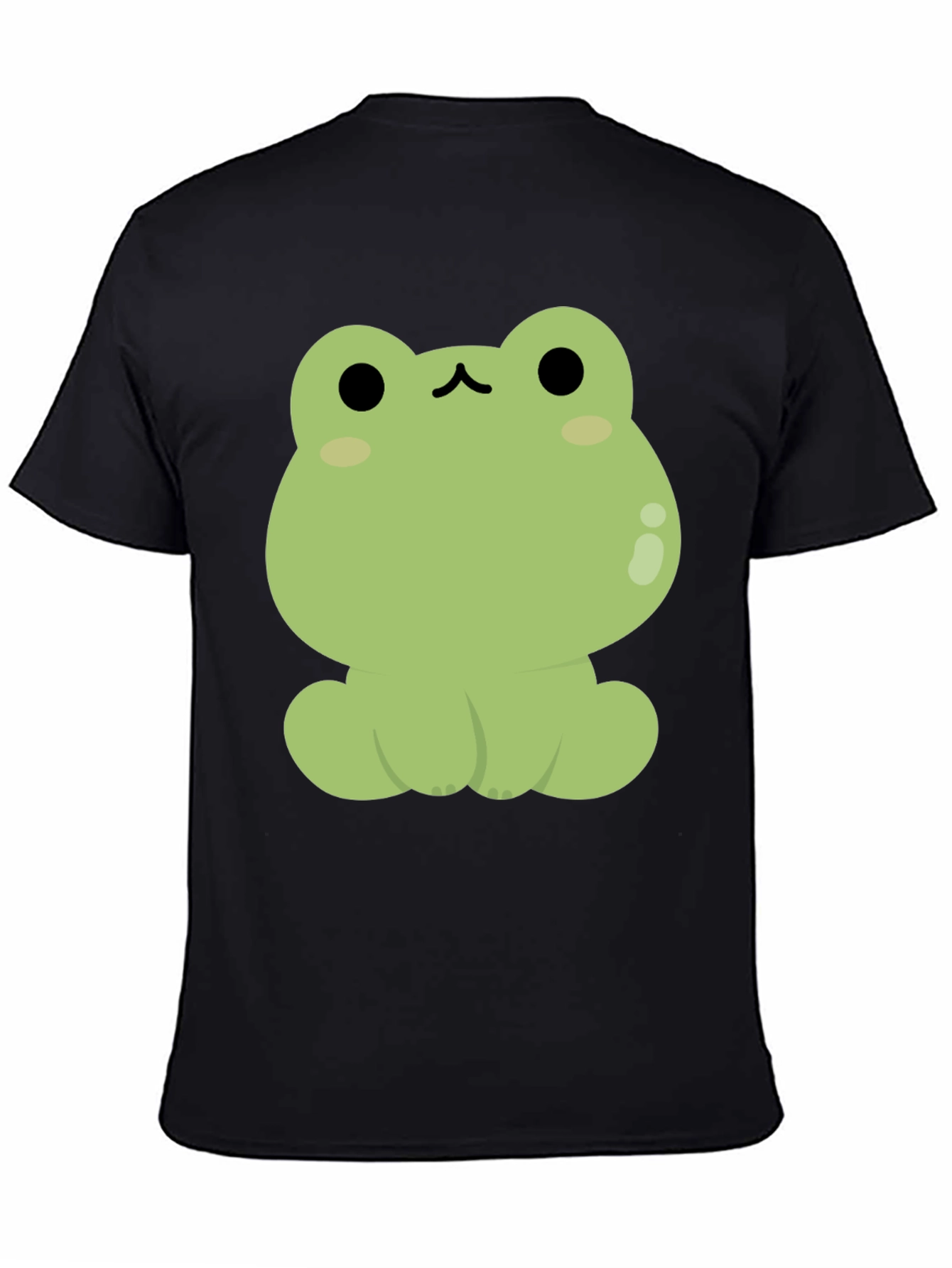 Black Cute Frog Graphic Black T-Shirt view 4
