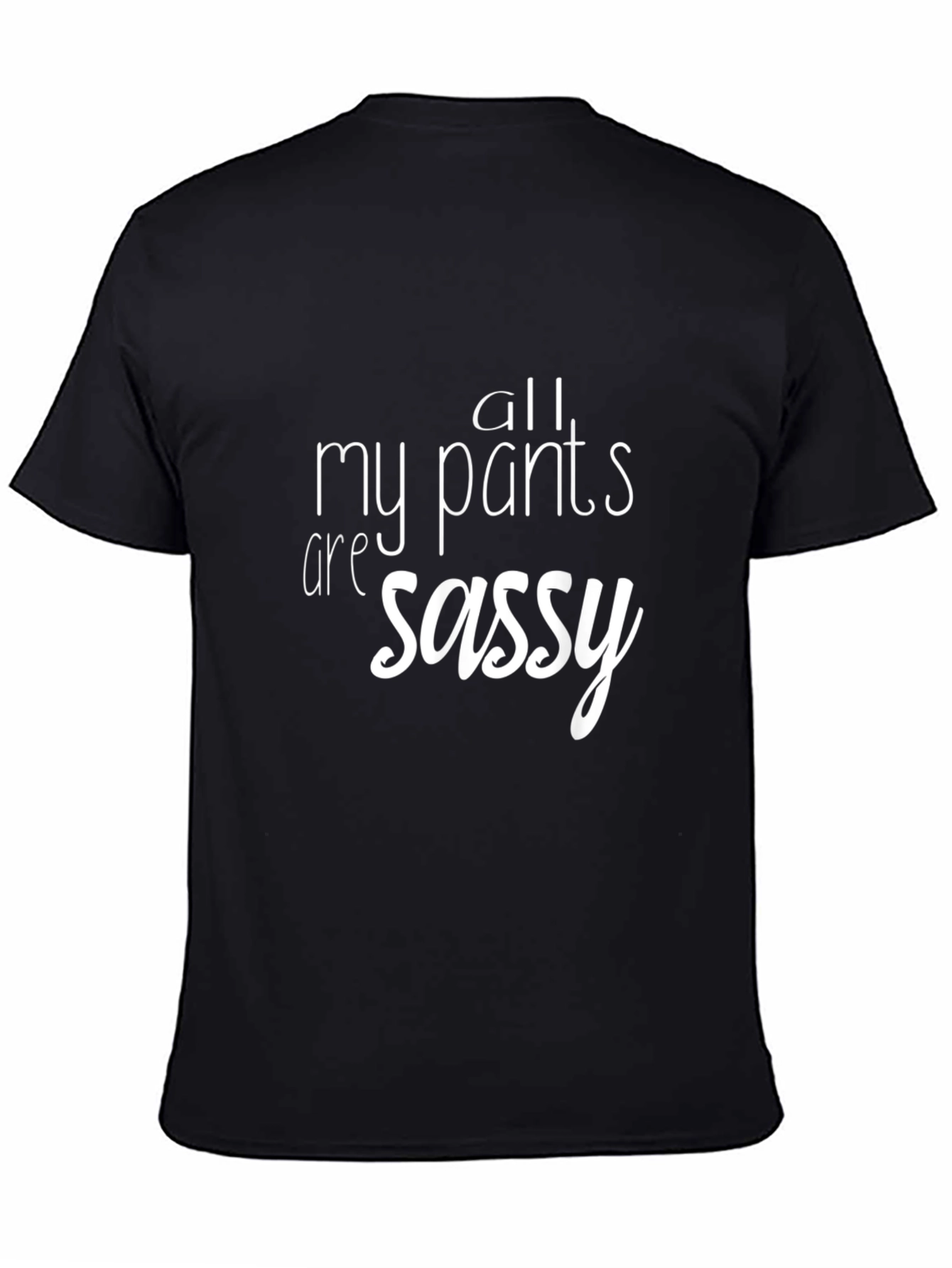 Black Sassy Pants Graphic Tee - Men's Black T-Shirt view 4