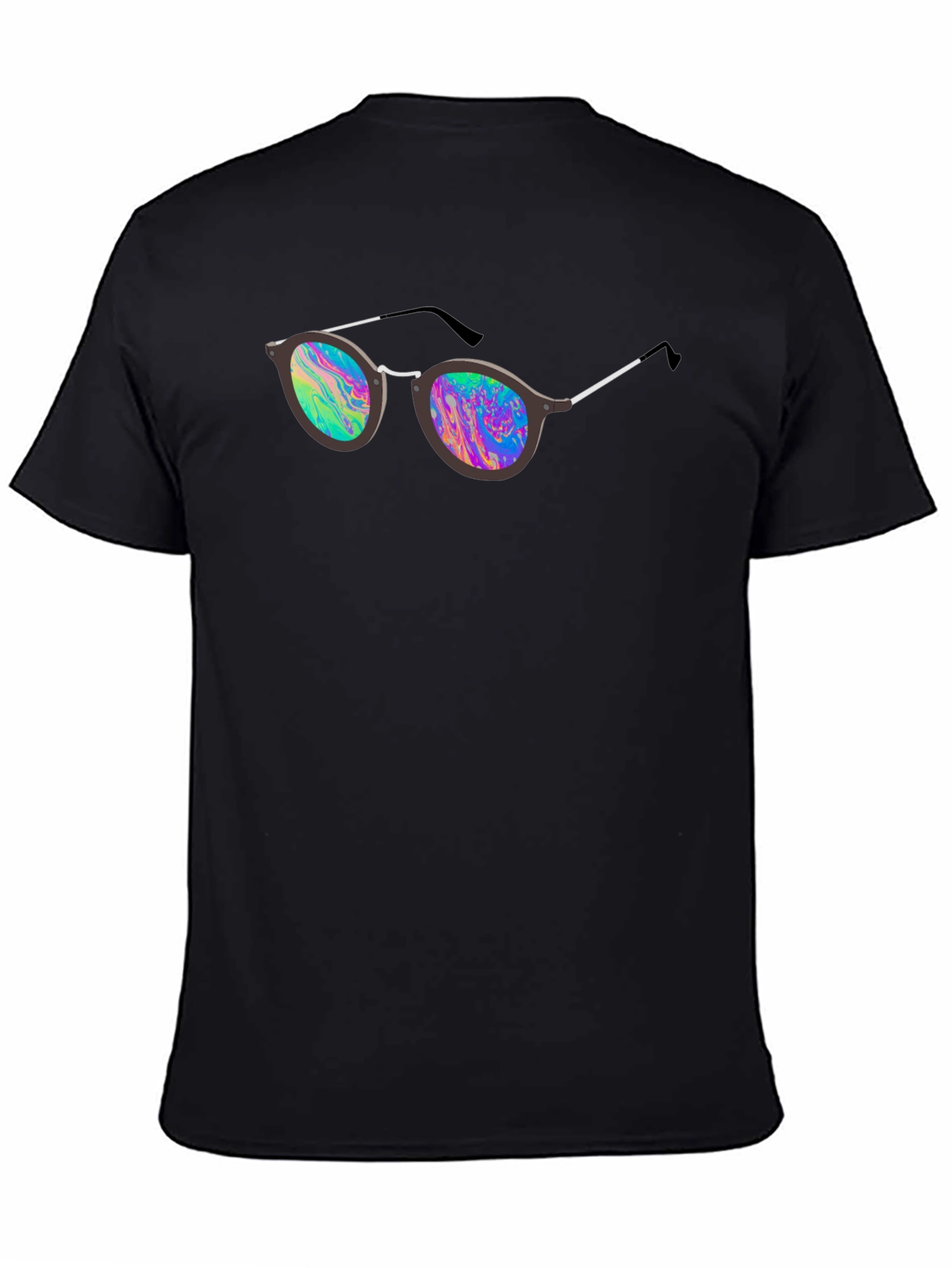 Black Retro Sunglasses Graphic Tee - Men's Black T-Shirt view 4