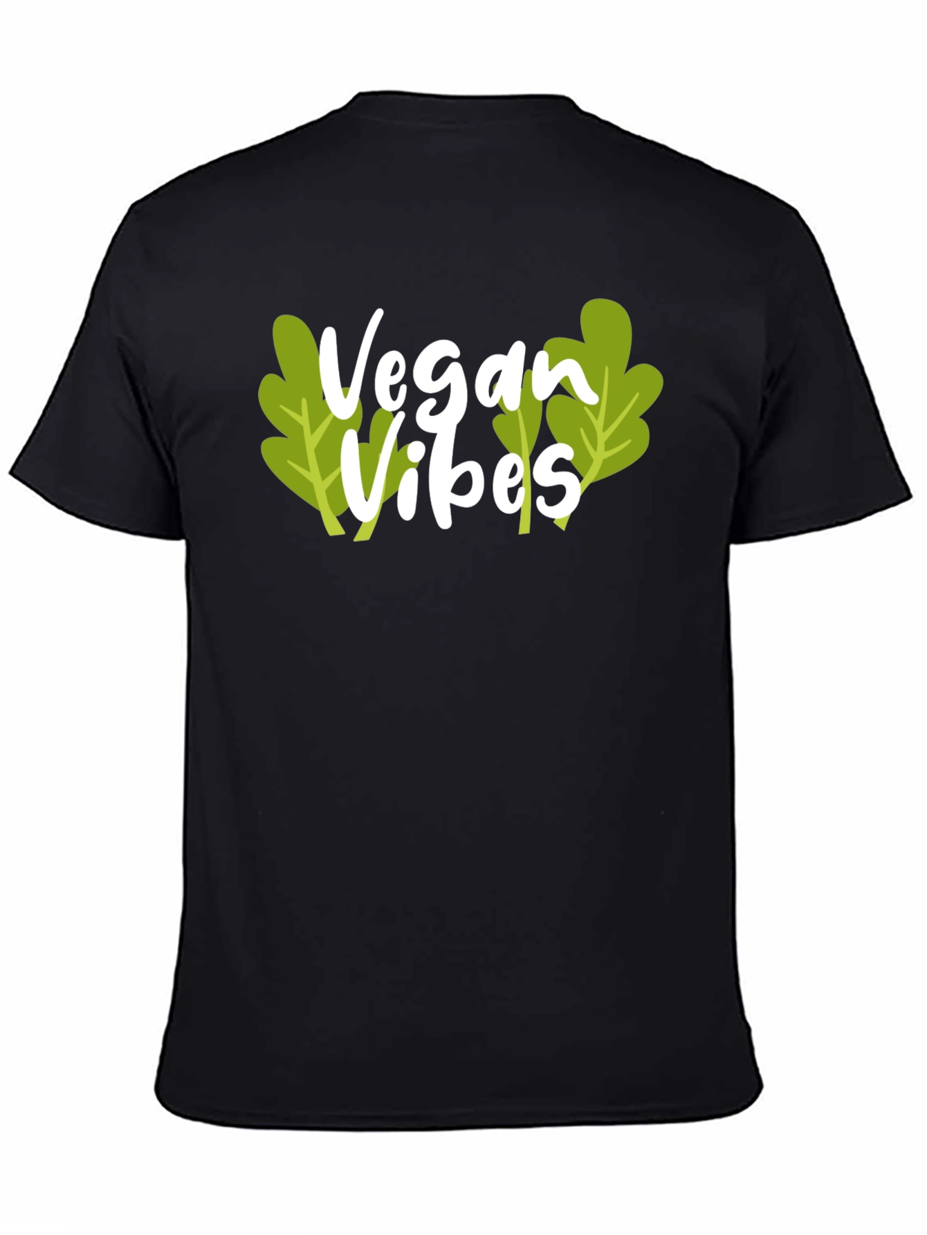 Black Vegan Vibes Black T-Shirt view 4