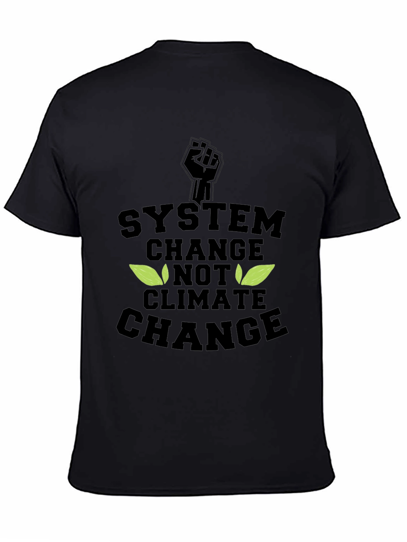 Black System Change, Not Climate Change Graphic Tee view 4