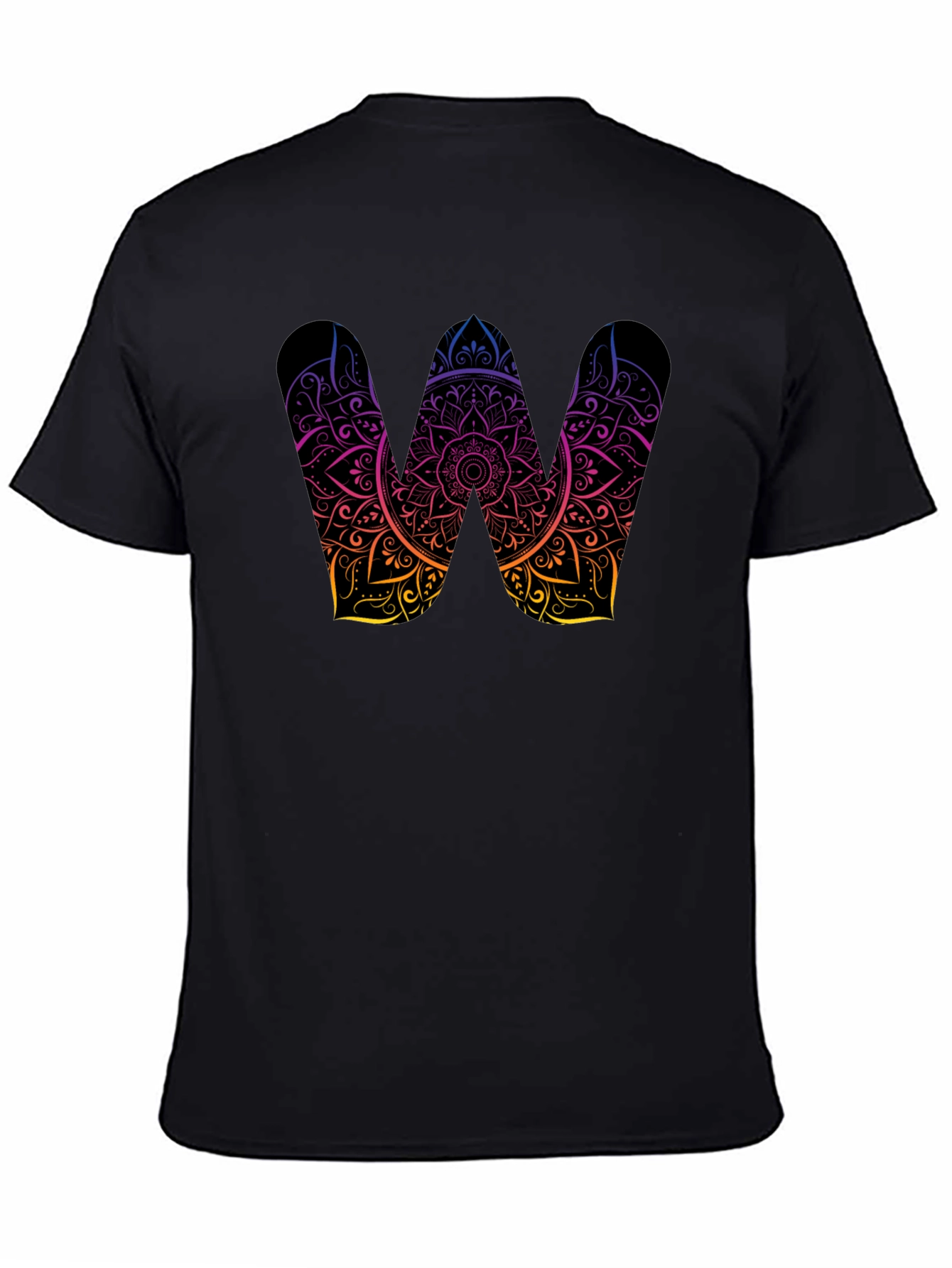 Black Mandala W Black T-Shirt view 4