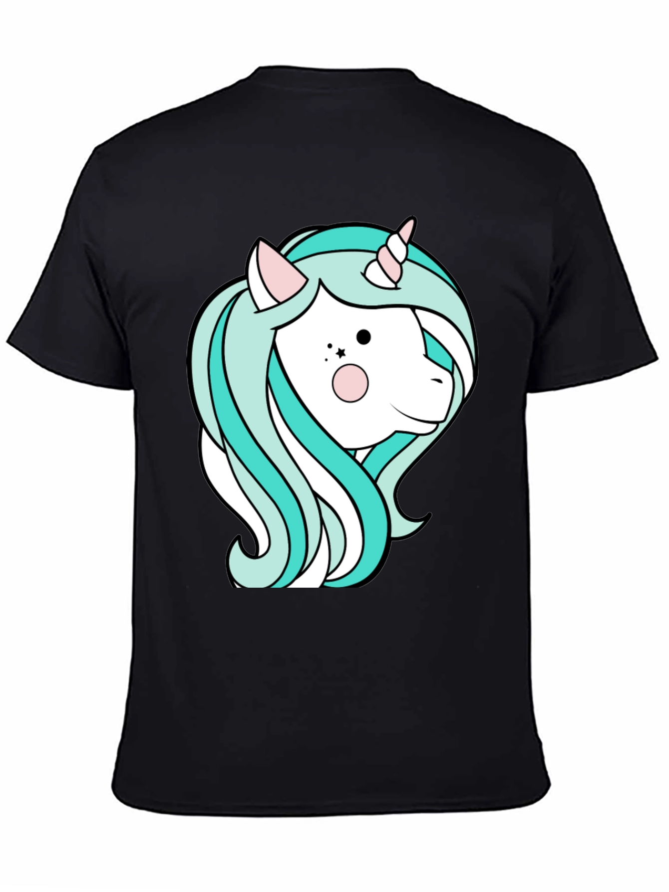 Black Unicorn Graphic T-Shirt - Black Cotton Tee view 4