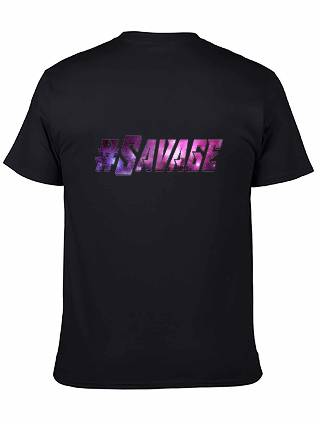 Black Savage Galaxy Print Black T-Shirt view 4