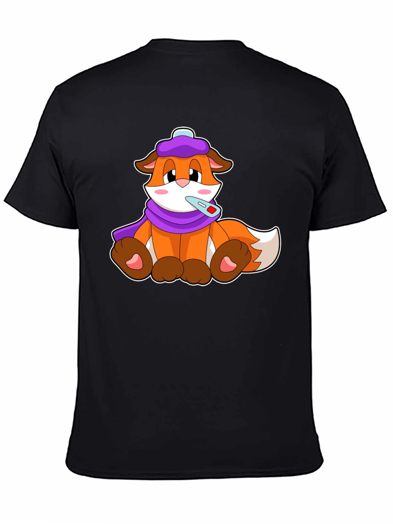 Black Sick Day Fox T-Shirt view 4