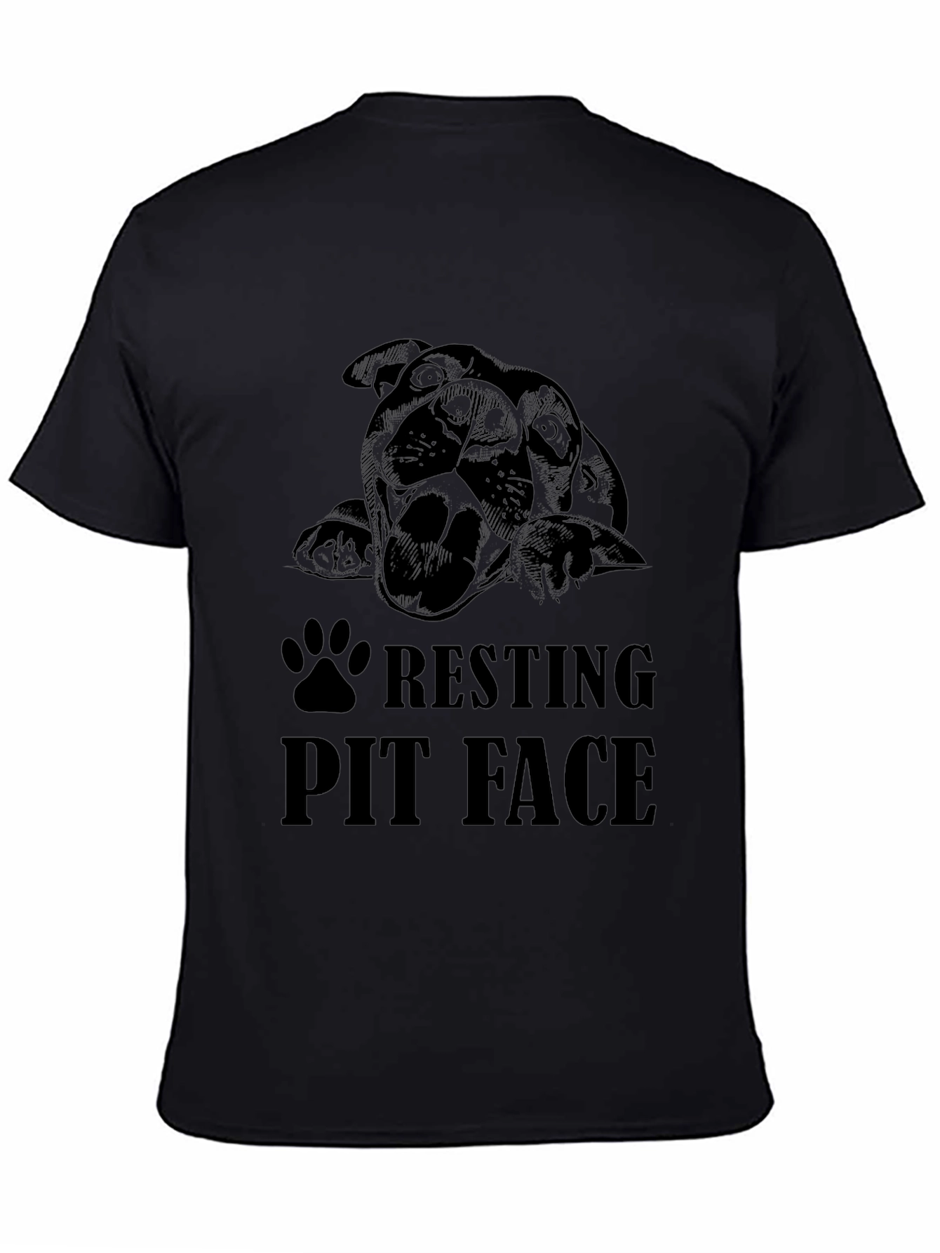 Black Resting Pit Face Black T-Shirt view 4