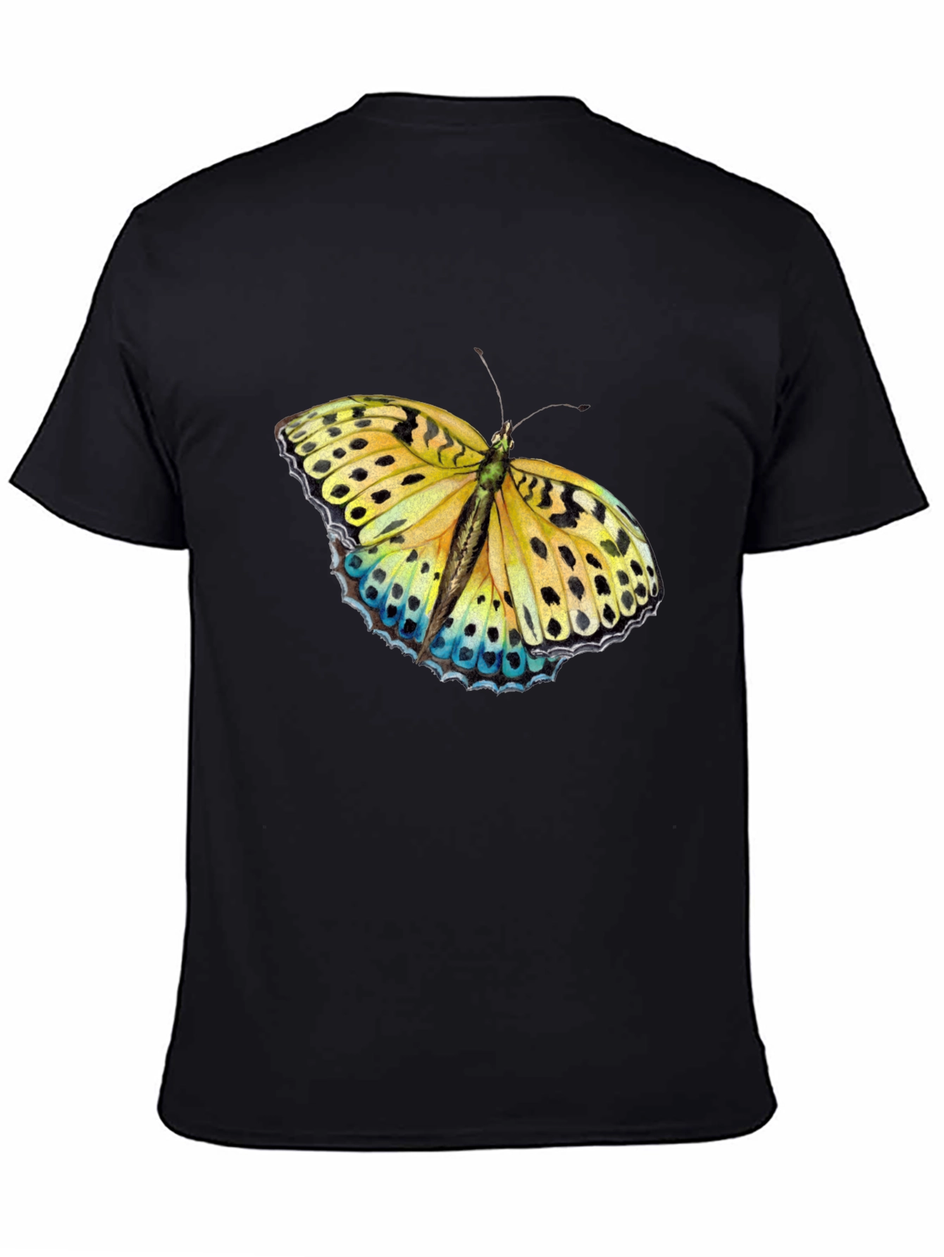 Black Butterfly Graphic Print Black T-Shirt view 4