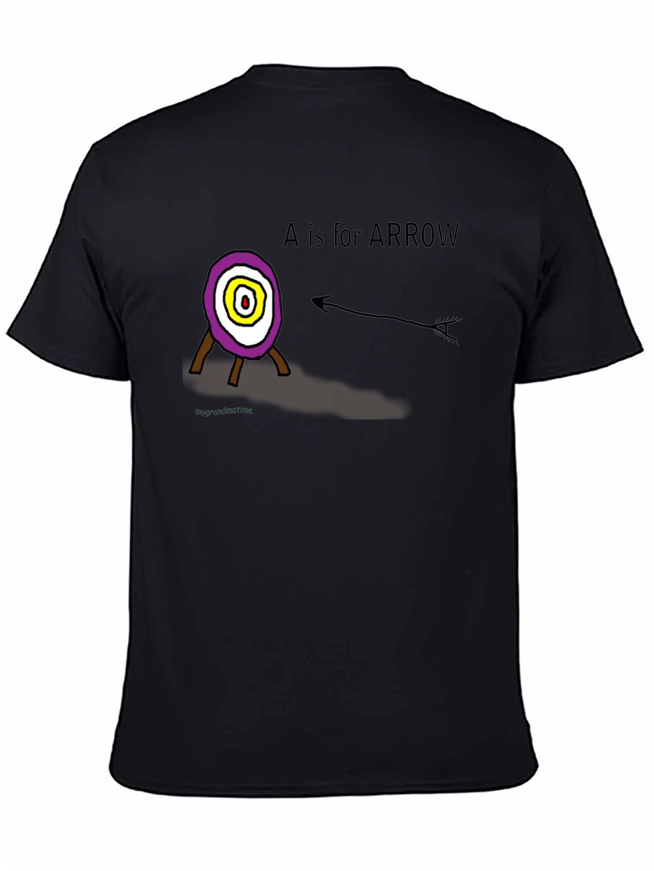 Black A is for Arrow T-shirt view 4