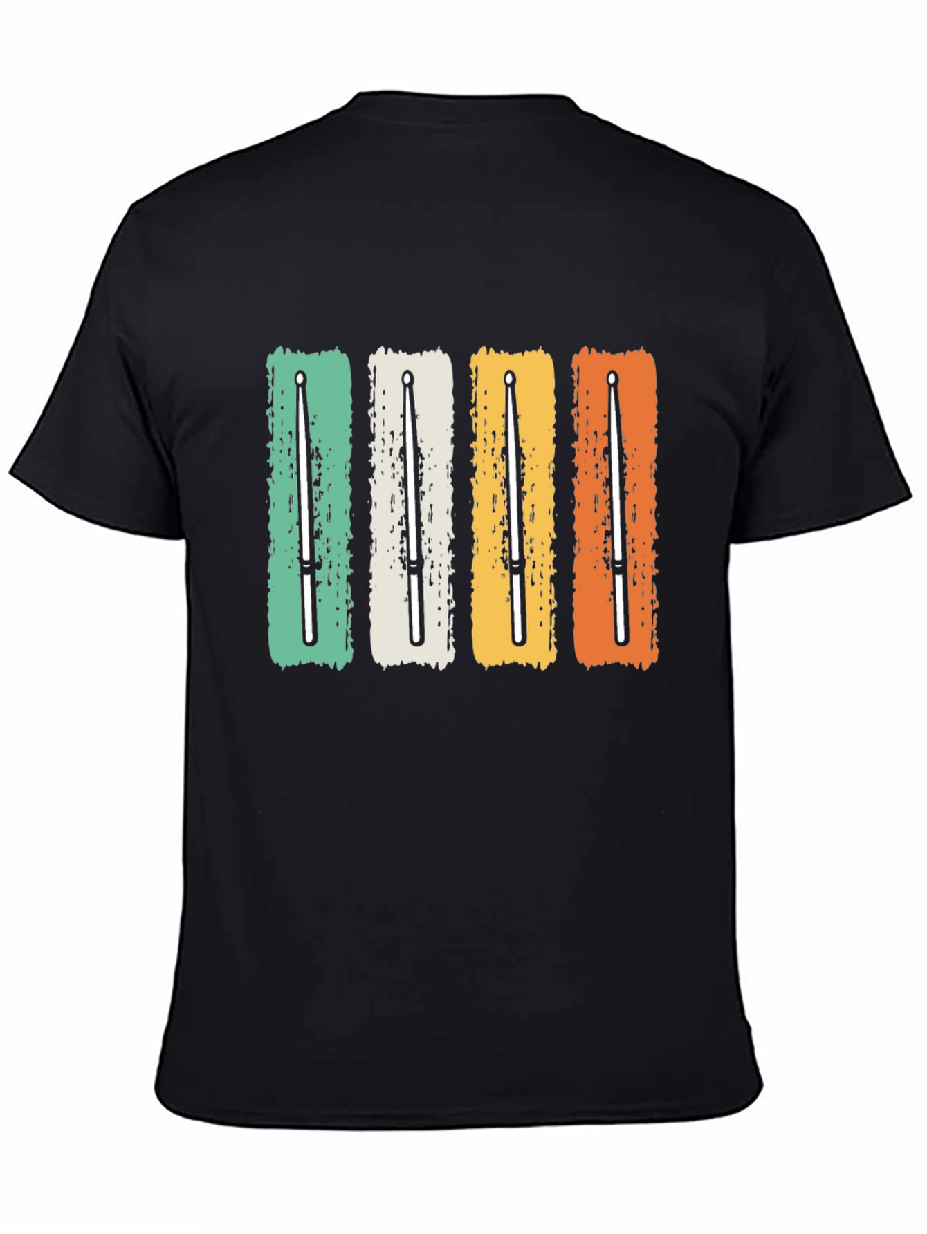 Black Retro Drumsticks T-Shirt - Music Lover Tee view 4