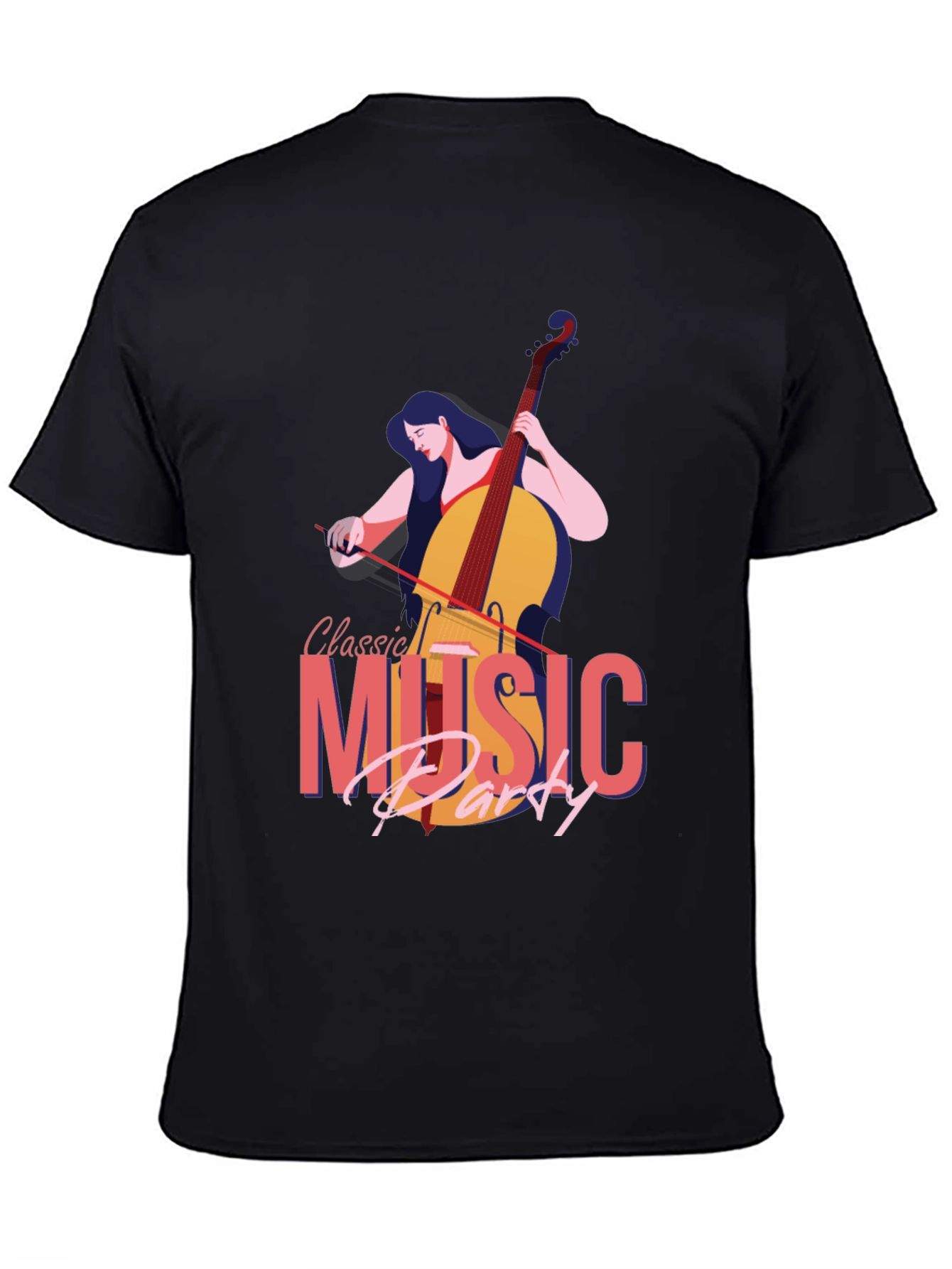 Black Classic Music Party Graphic T-Shirt view 4