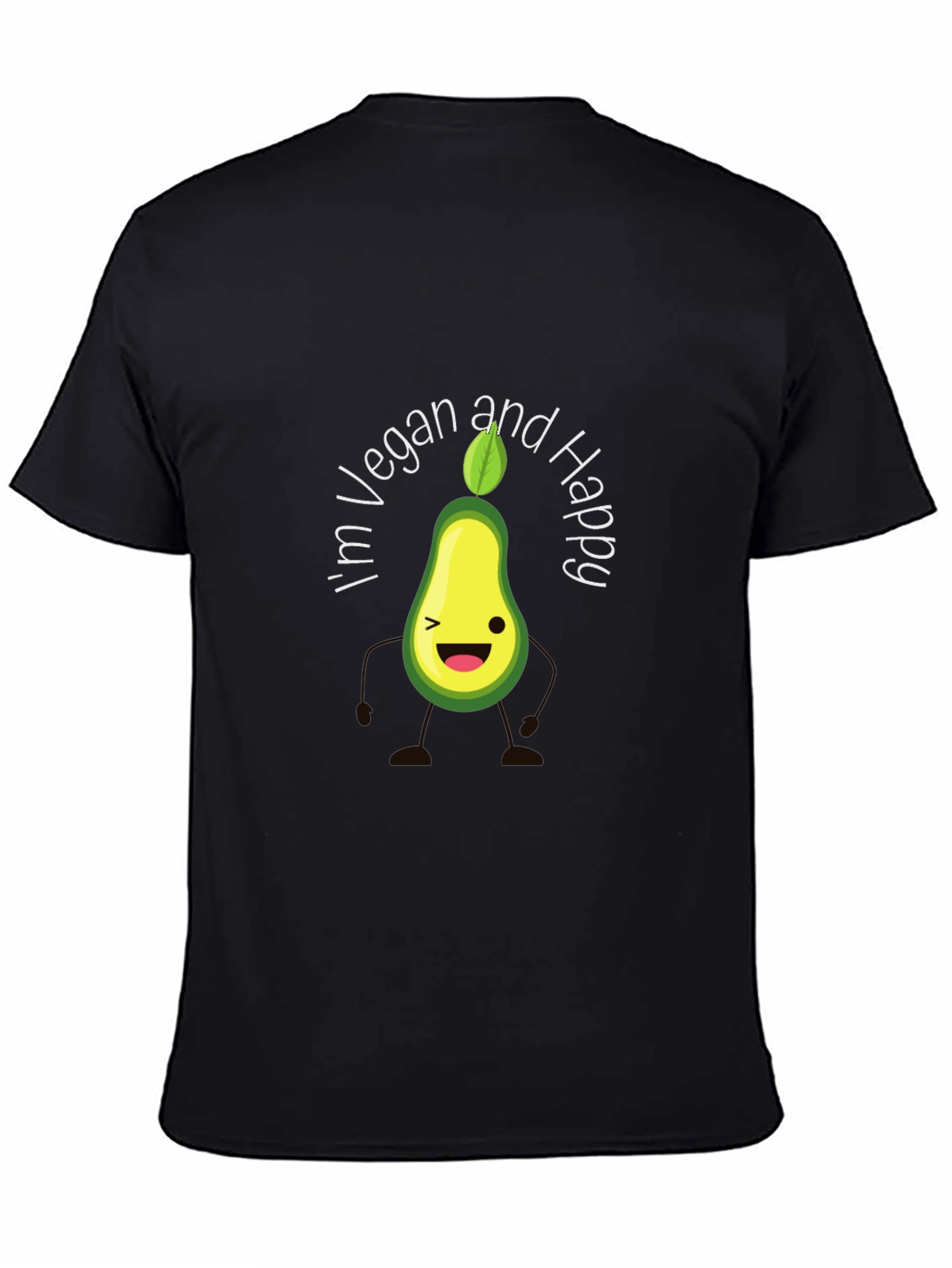 Black Vegan Avocado Graphic T-Shirt view 4