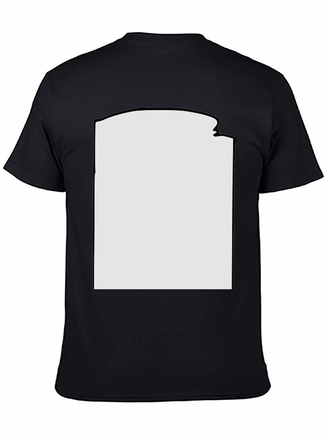 Black Modern Black T-Shirt with Custom Print Area view 4