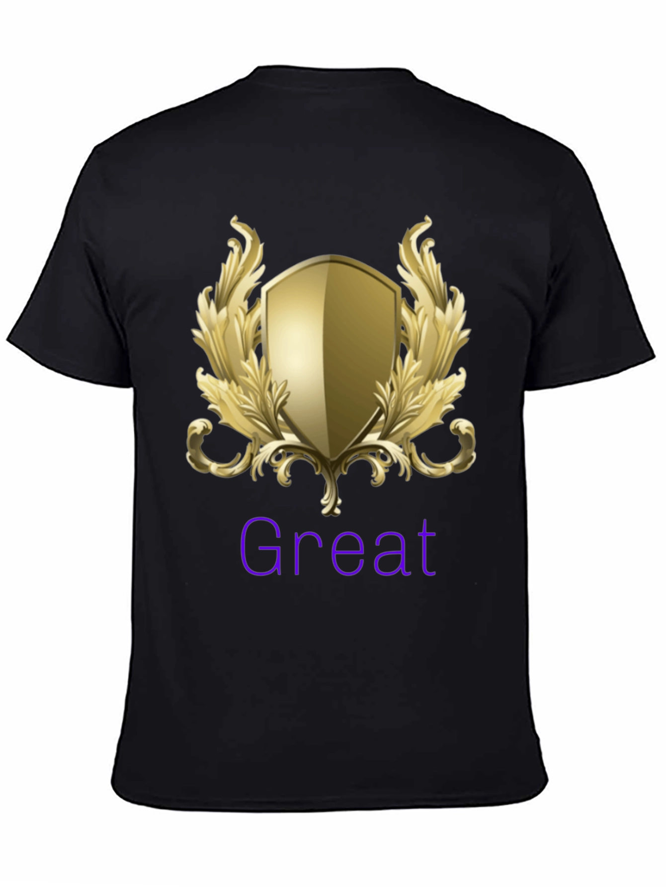 Black Great Shield Graphic T-Shirt - Premium Black Tee view 4