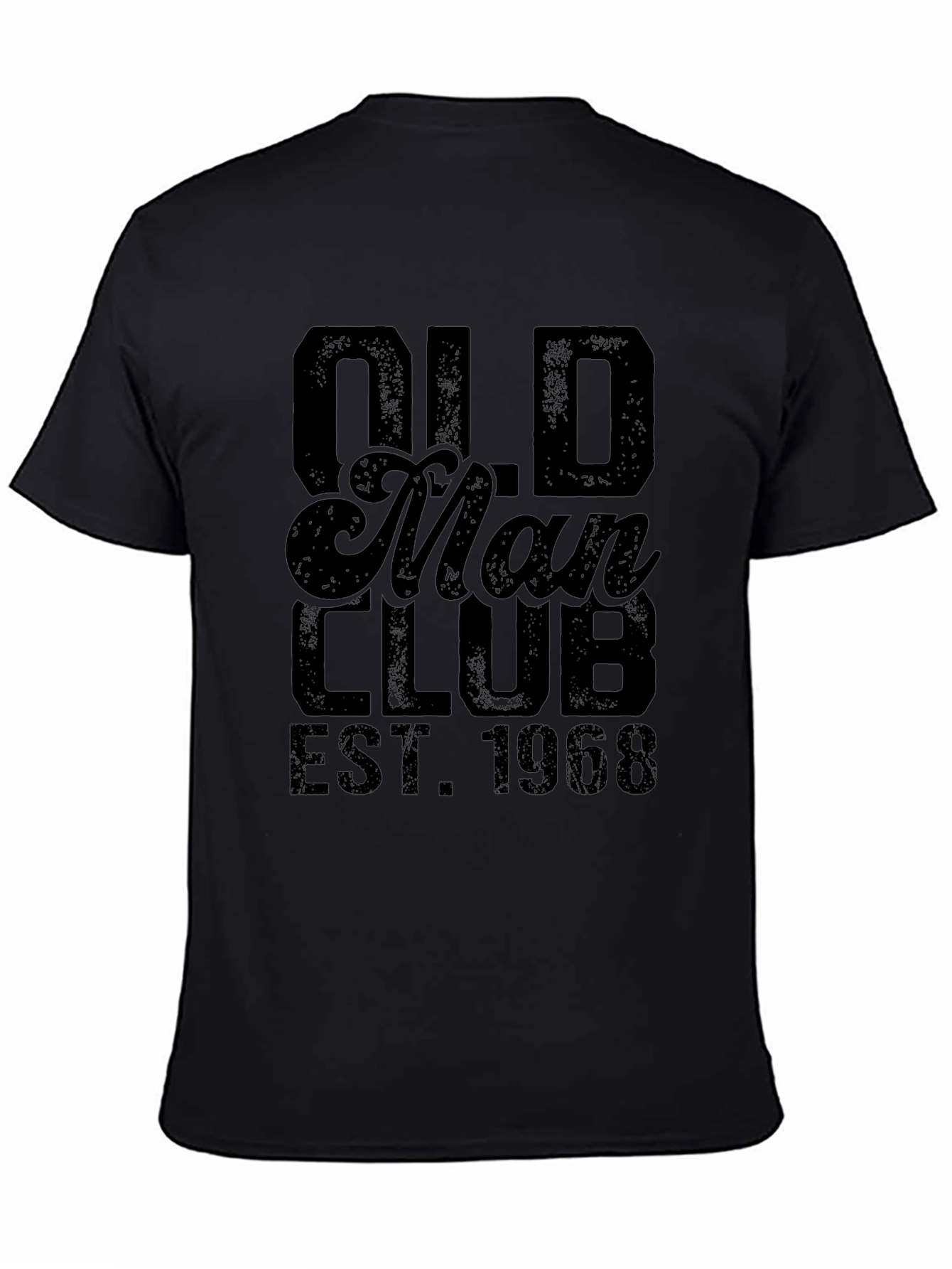 Black Old Man Club EST 1968 Black T-Shirt view 4