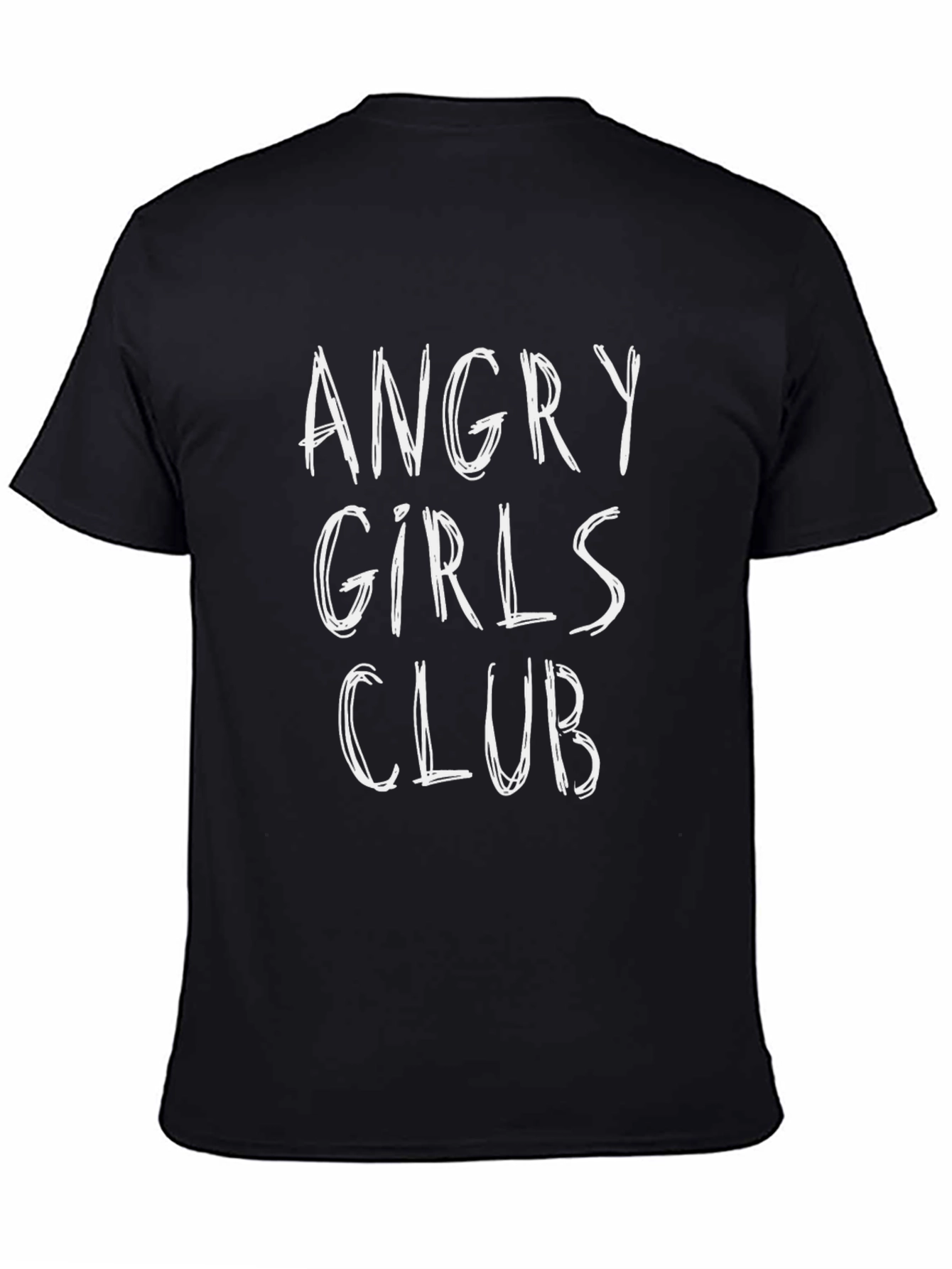 Black Angry Girls Club Black Graphic Tee view 4